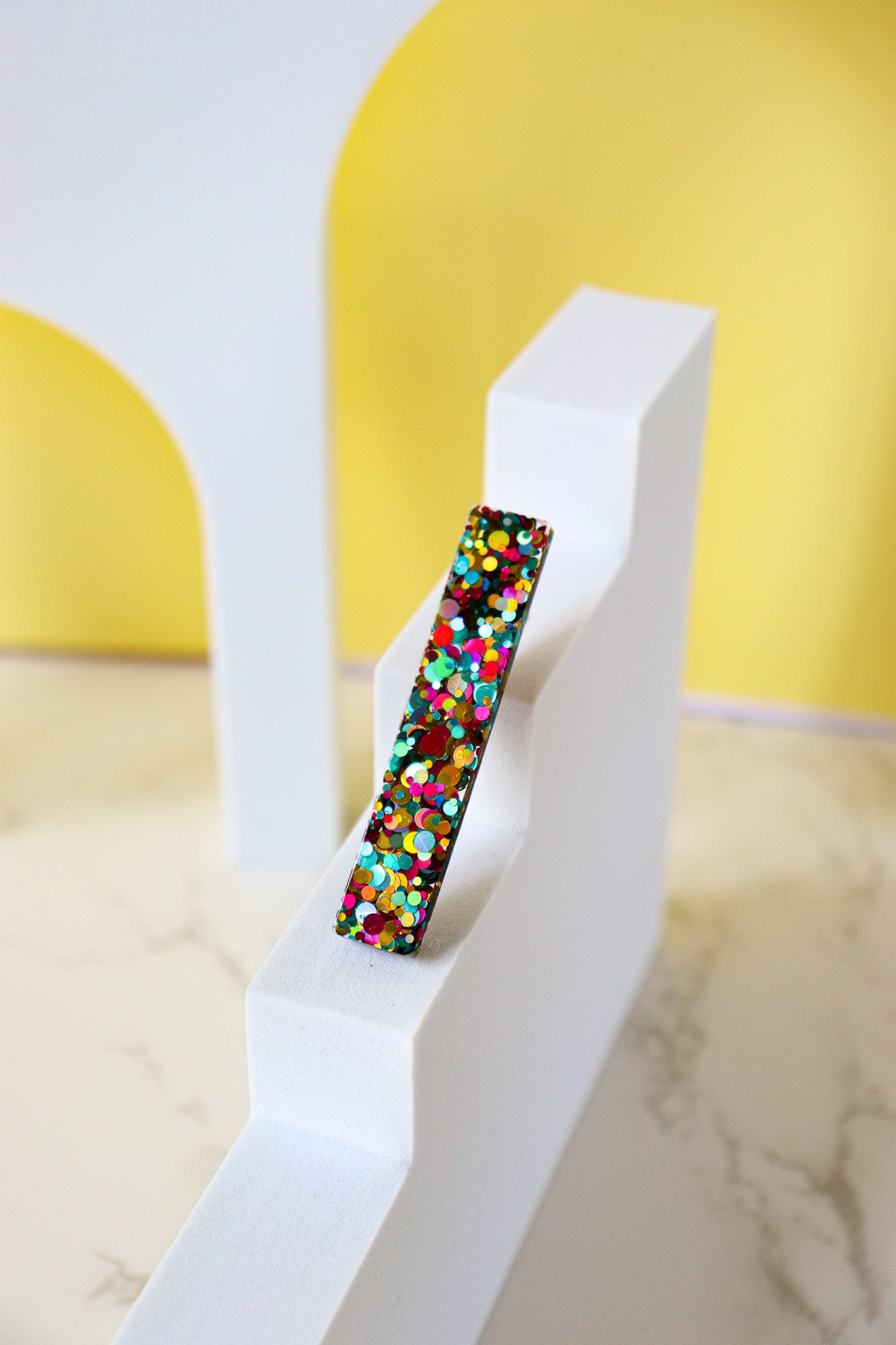 Barrette Droite Paillettes Joie Vert