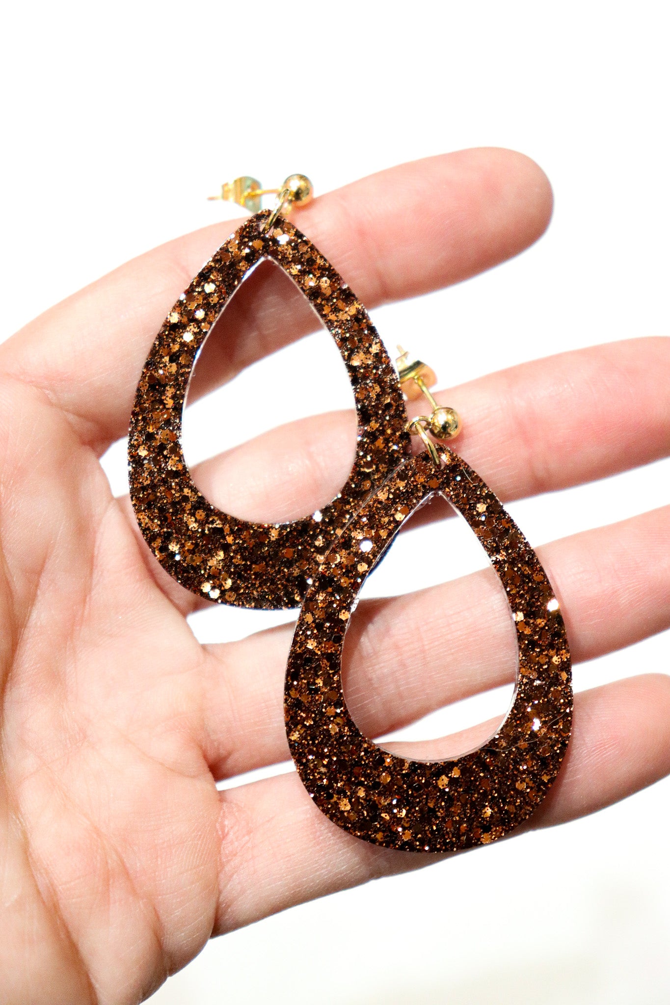 Boucles d'oreilles goutte moka