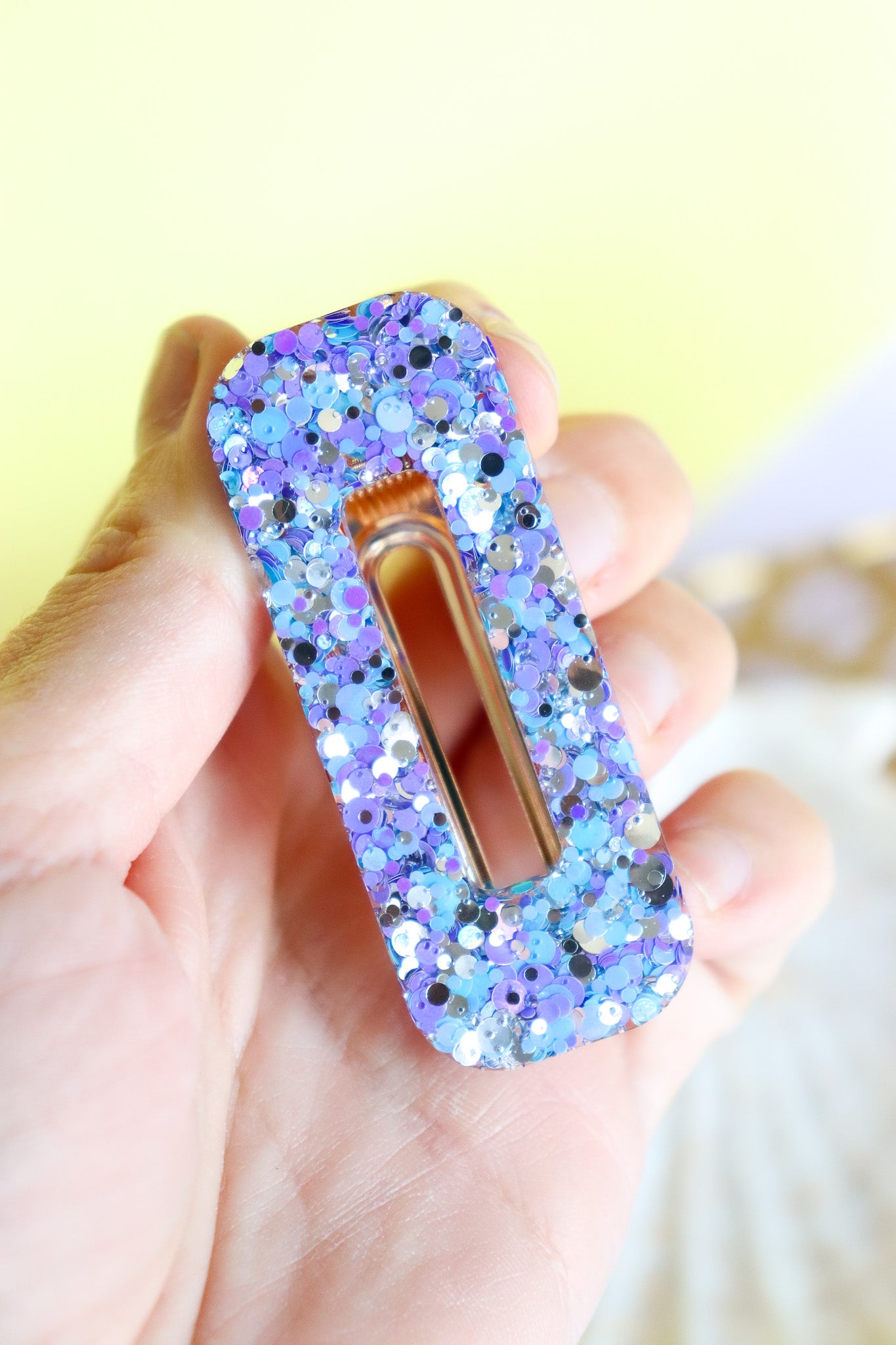 Barrette rectangle joie violette