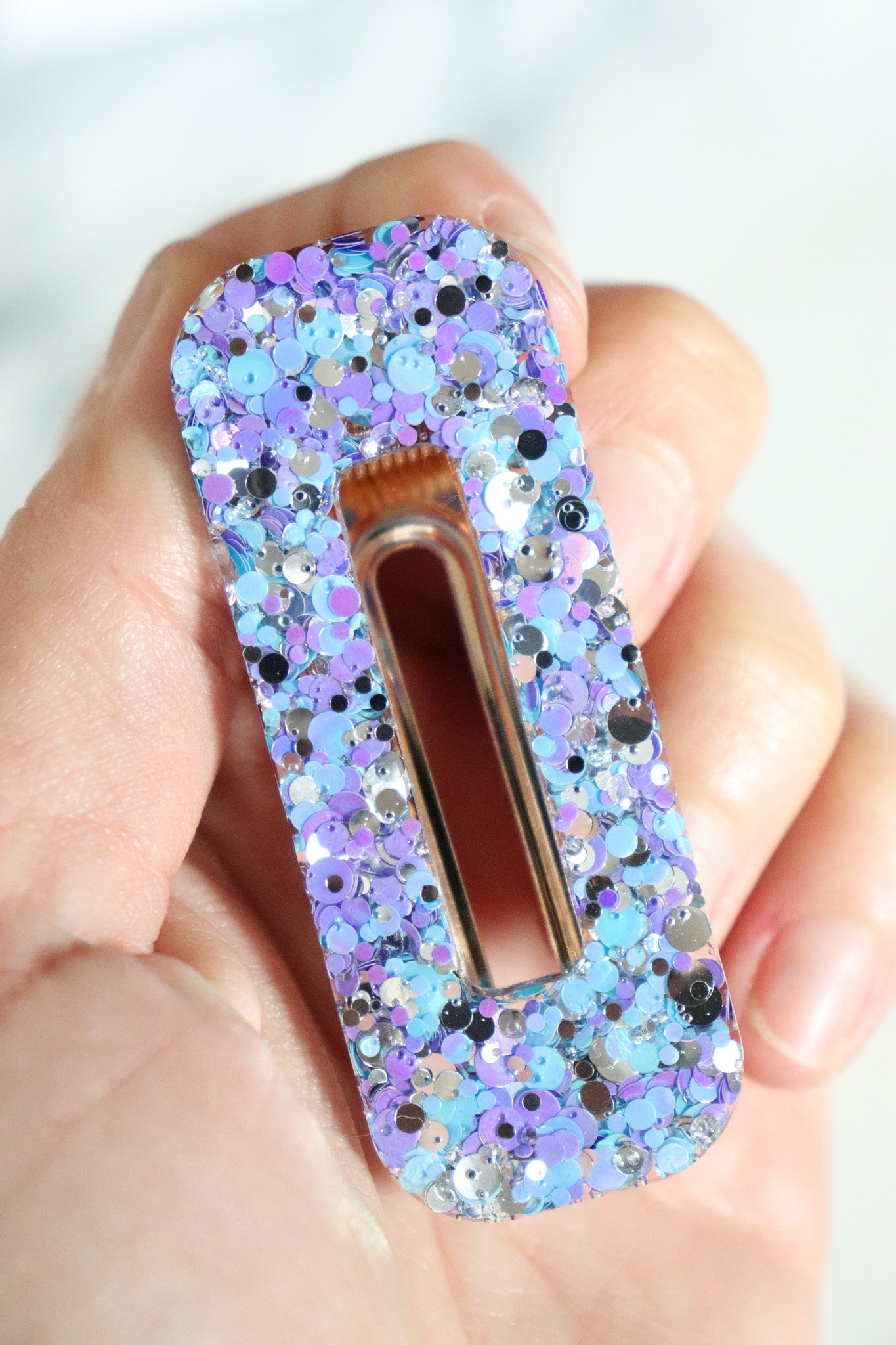 Barrette rectangle joie violette