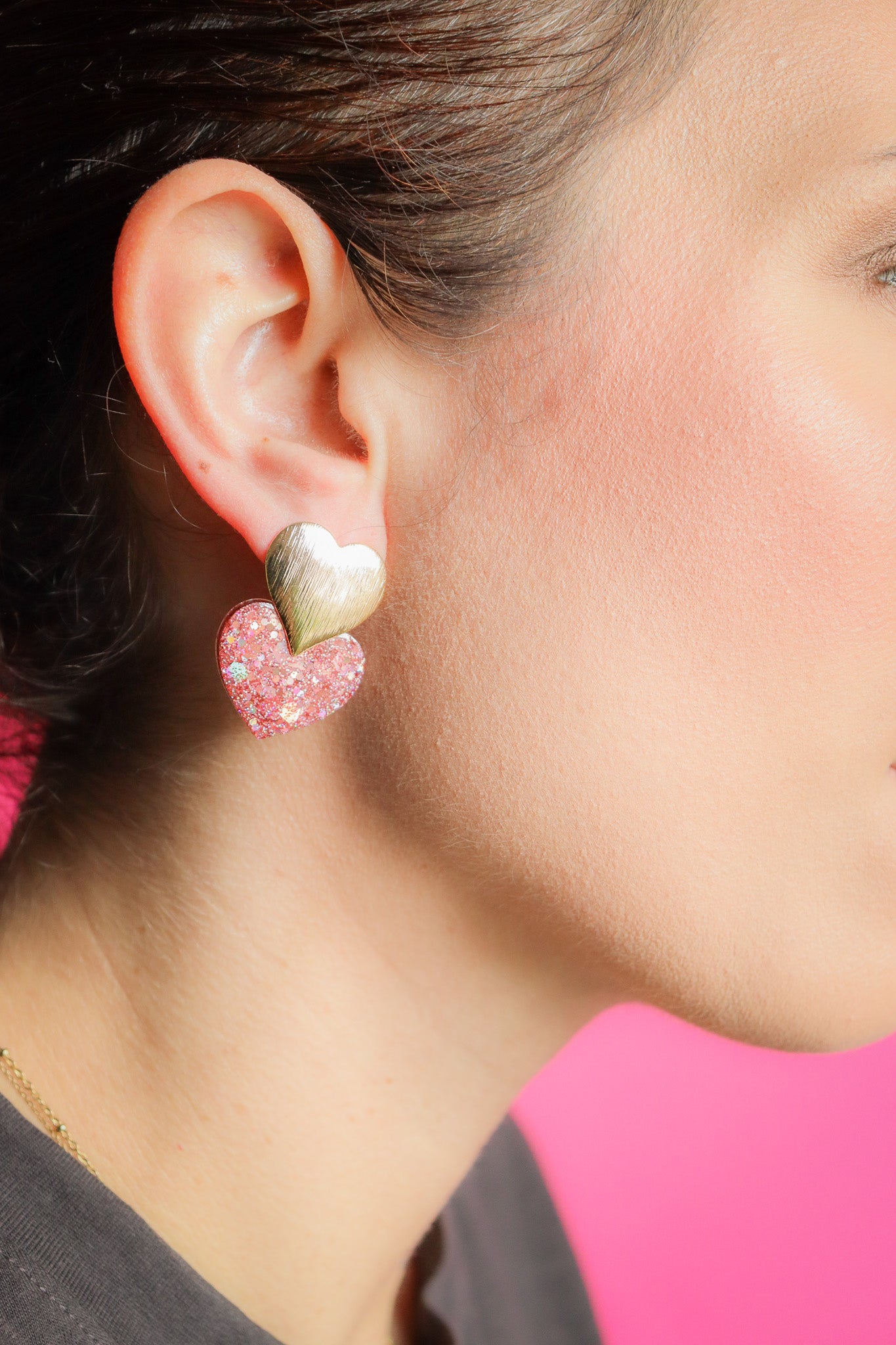 Boucles d'oreilles Caroline v2 Peach Gold
