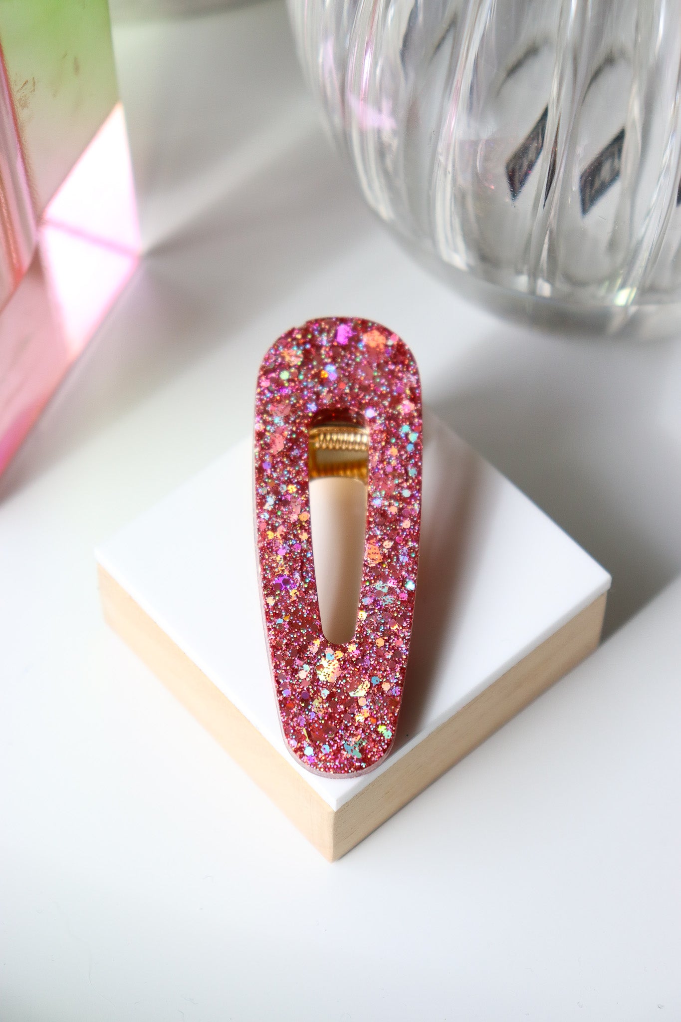 Barrette triangle Peach Gold