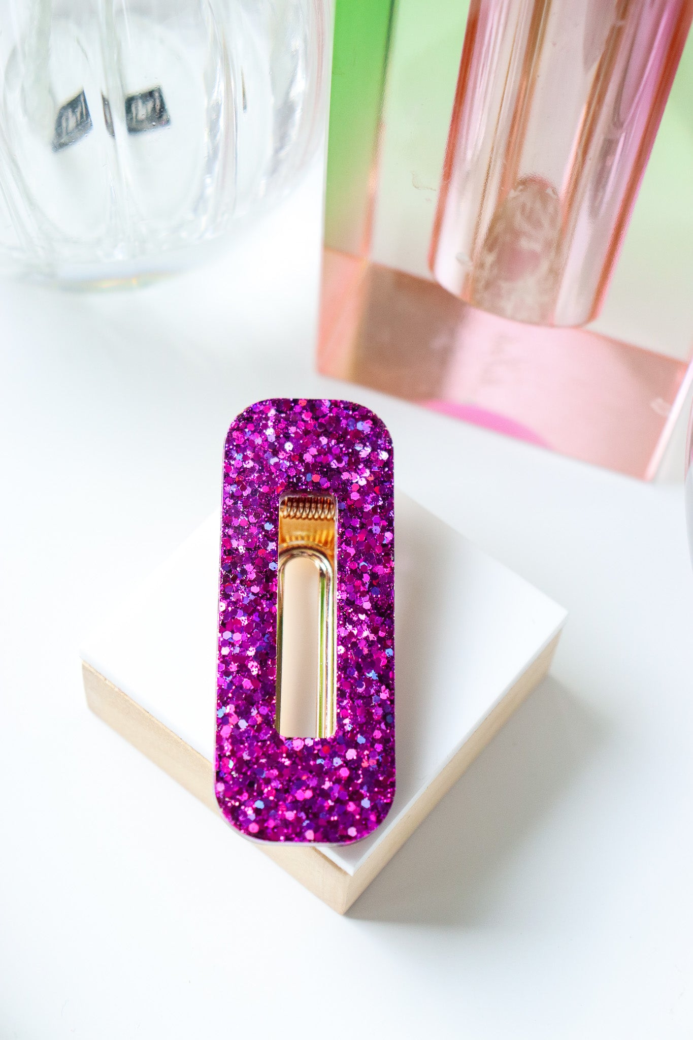 Barrette rectangle deep violet