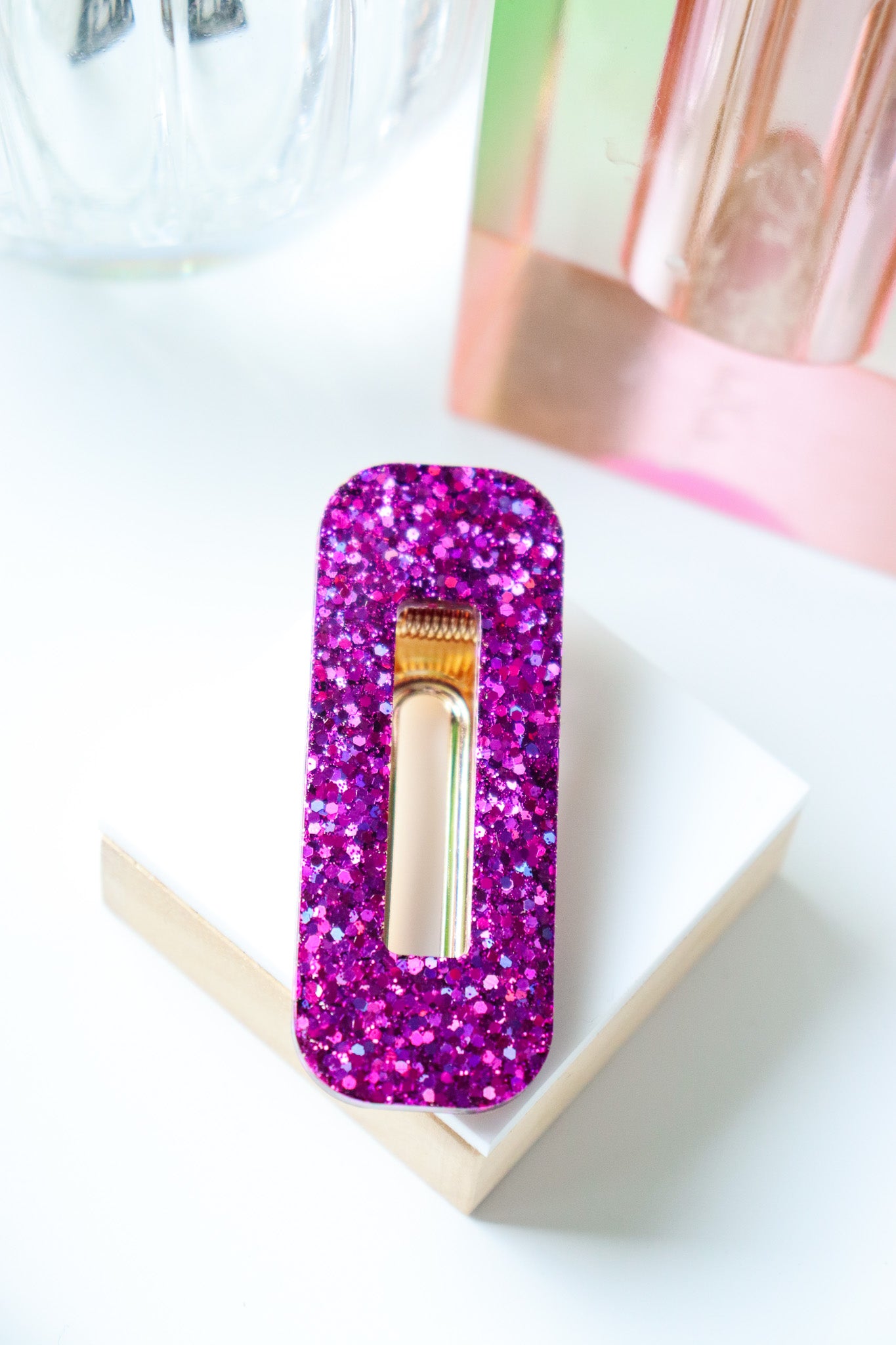 Barrette rectangle deep violet