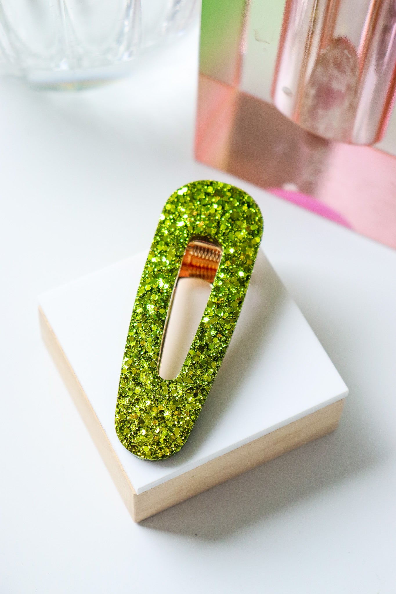 Barrette triangle citron vert
