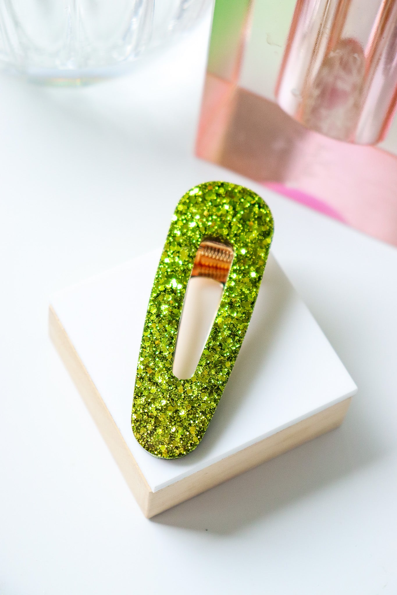 Barrette triangle citron vert