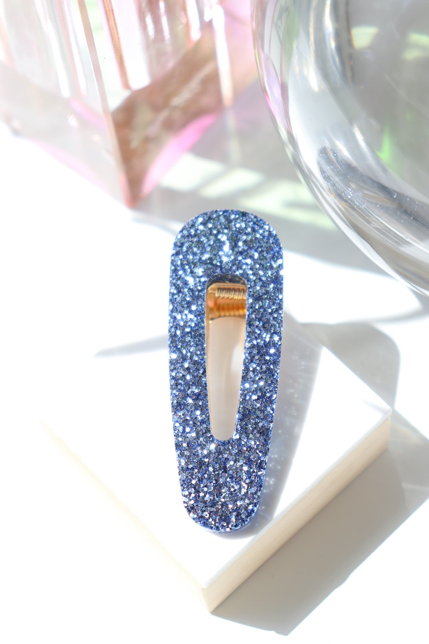 Barrette triangle Bleu Céleste