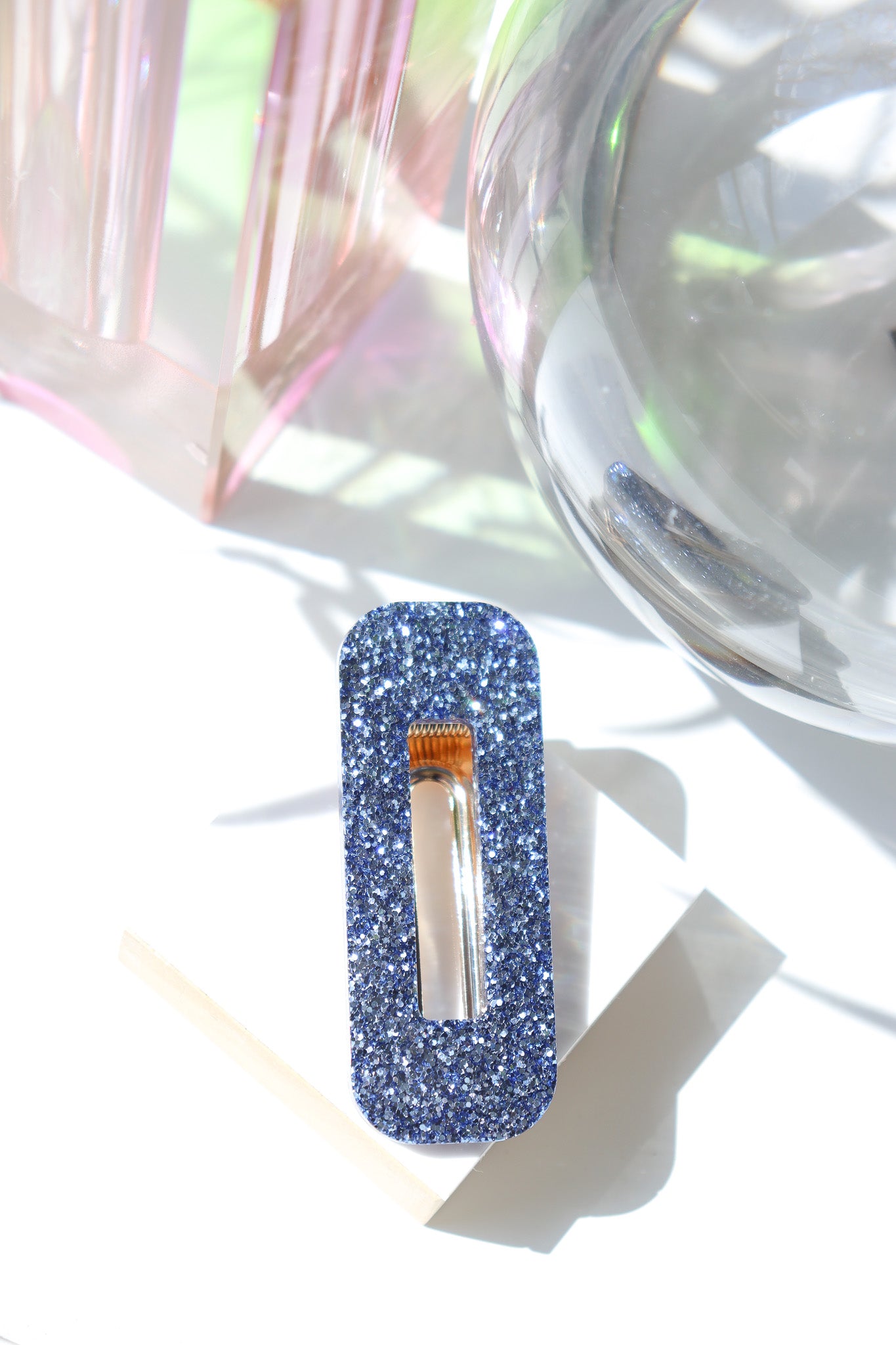 Barrette rectangle Bleu Céleste