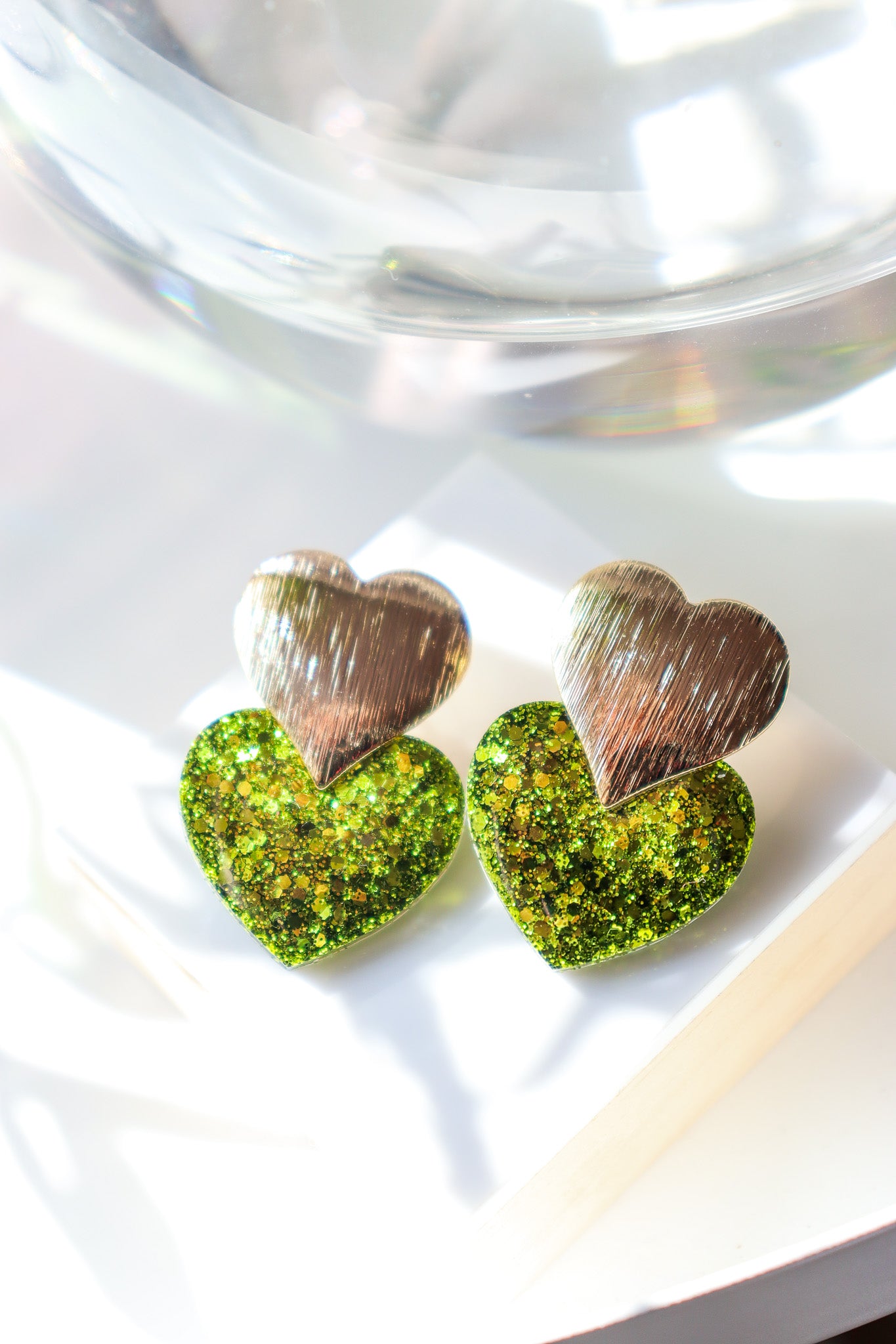 Boucles d'oreilles Caroline citron vert