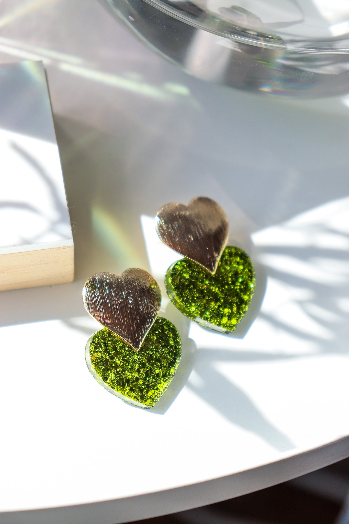 Boucles d'oreilles Caroline citron vert