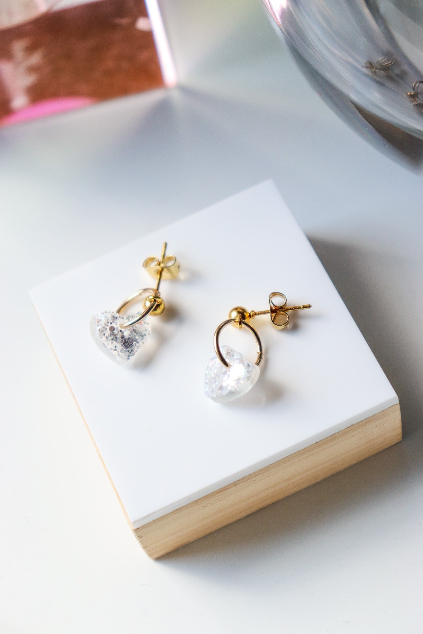 Boucles d'oreilles Lucie Blanc glacier