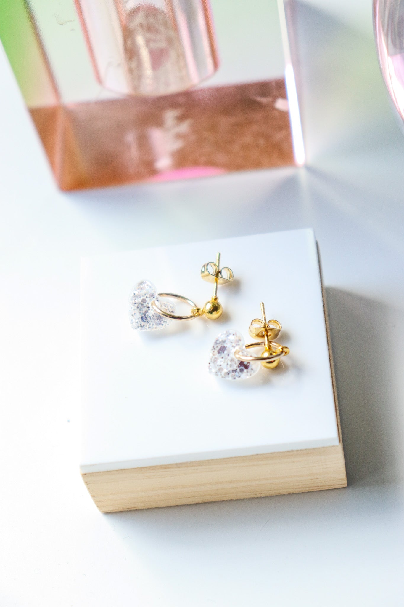 Boucles d'oreilles Lucie Blanc glacier