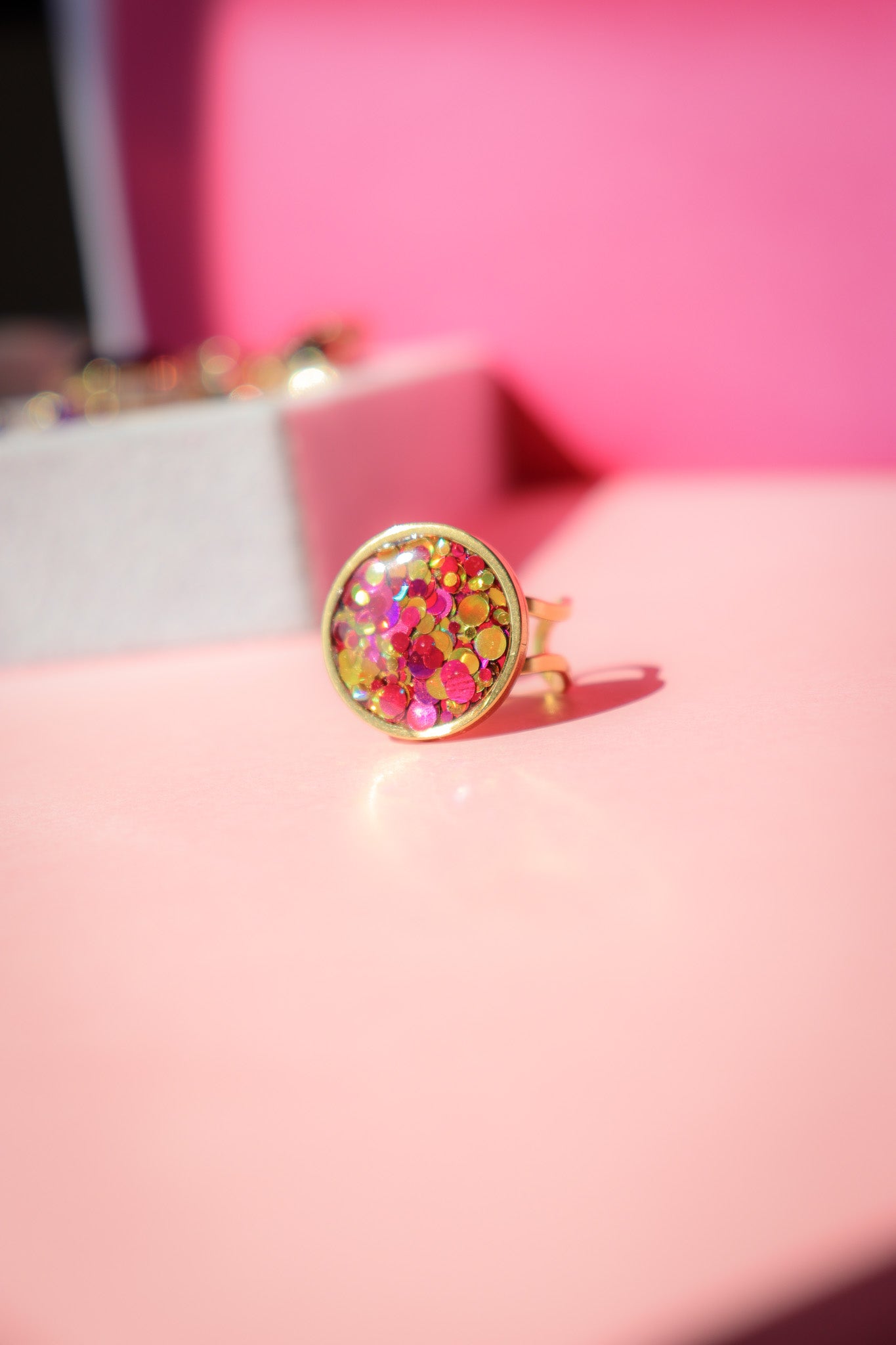 Bague ronde L joie rouge