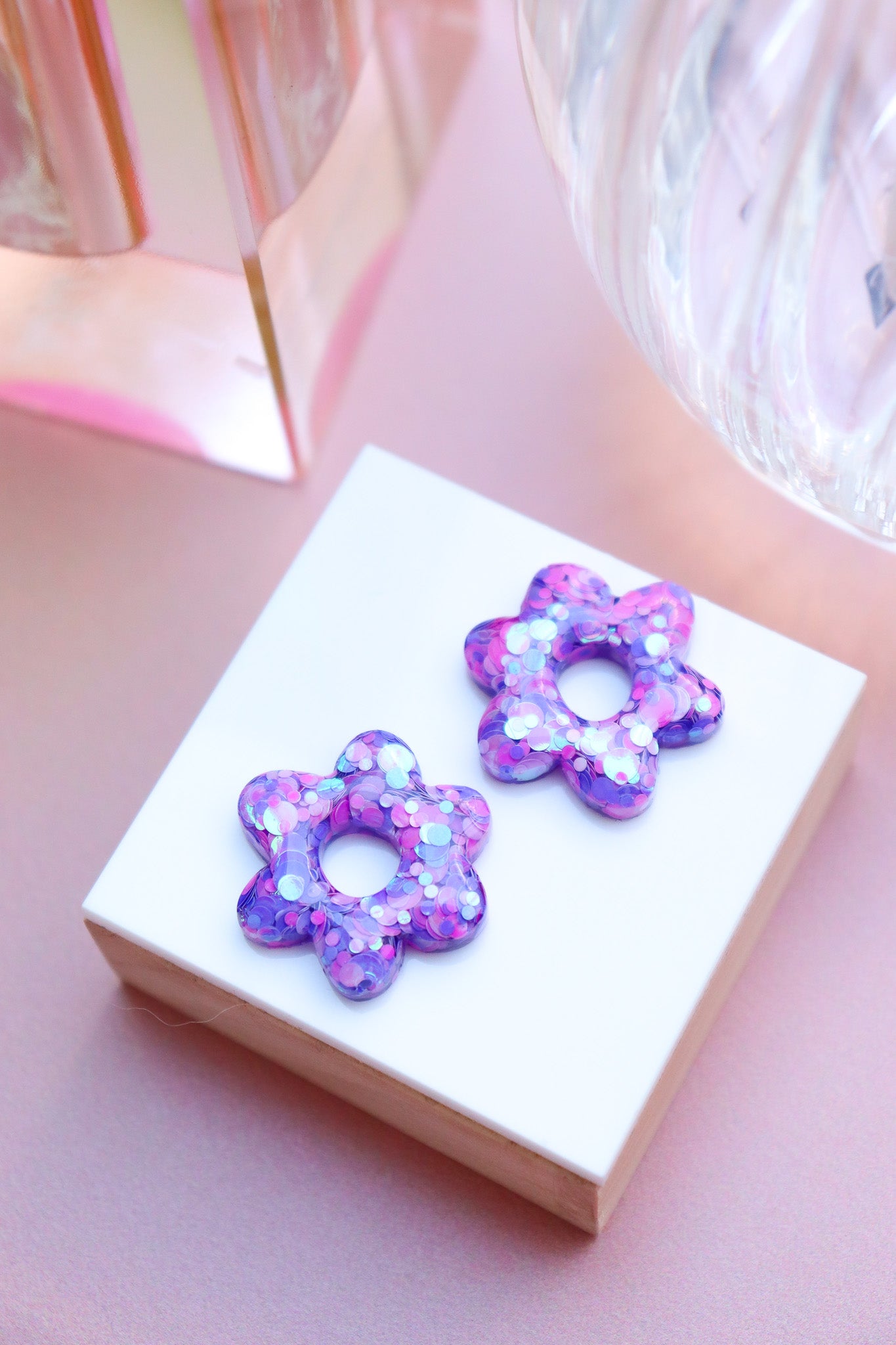 Boucles d'oreilles Jojo Confettis violet