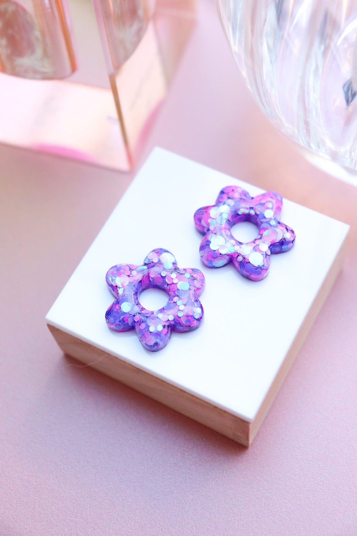 Boucles d'oreilles Jojo Confettis violet