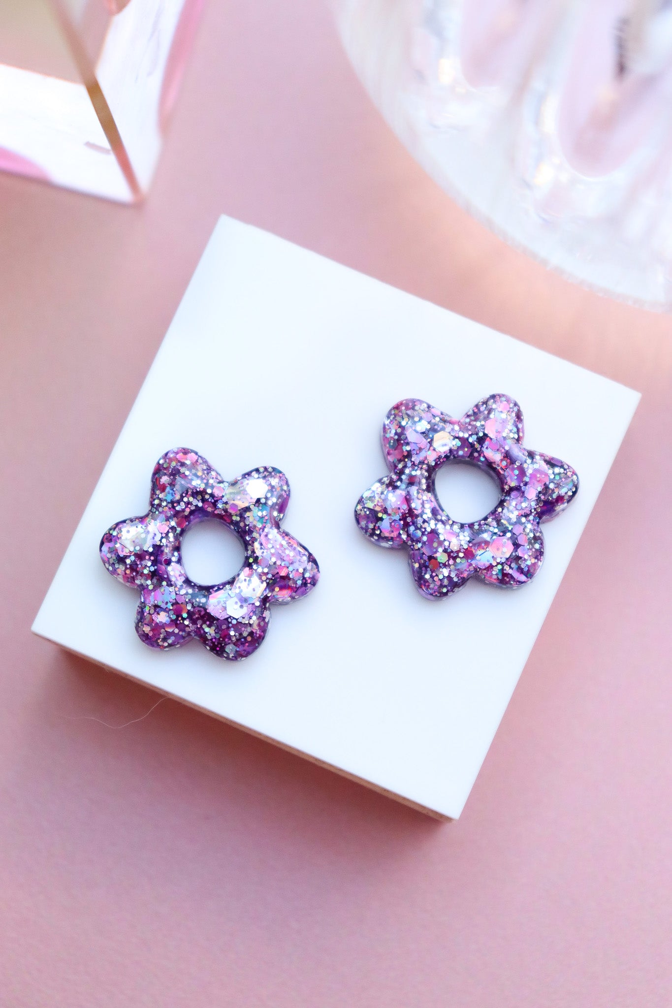 Boucles d'oreilles Jojo Violine Argent