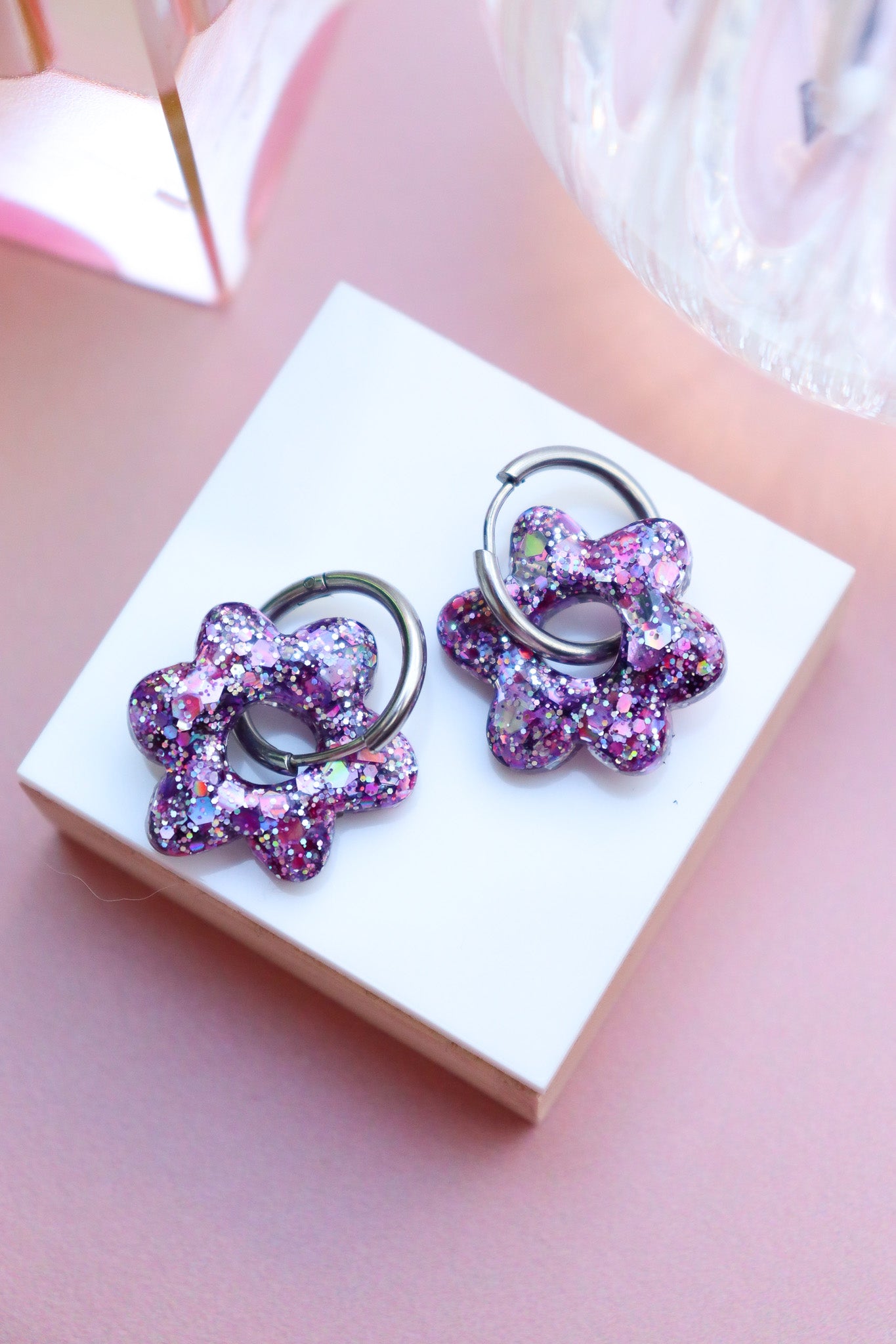 Boucles d'oreilles Jojo Violine Argent
