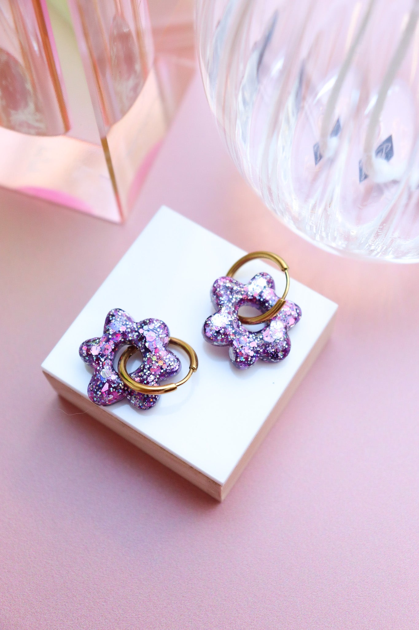 Boucles d'oreilles Jojo Violine Argent