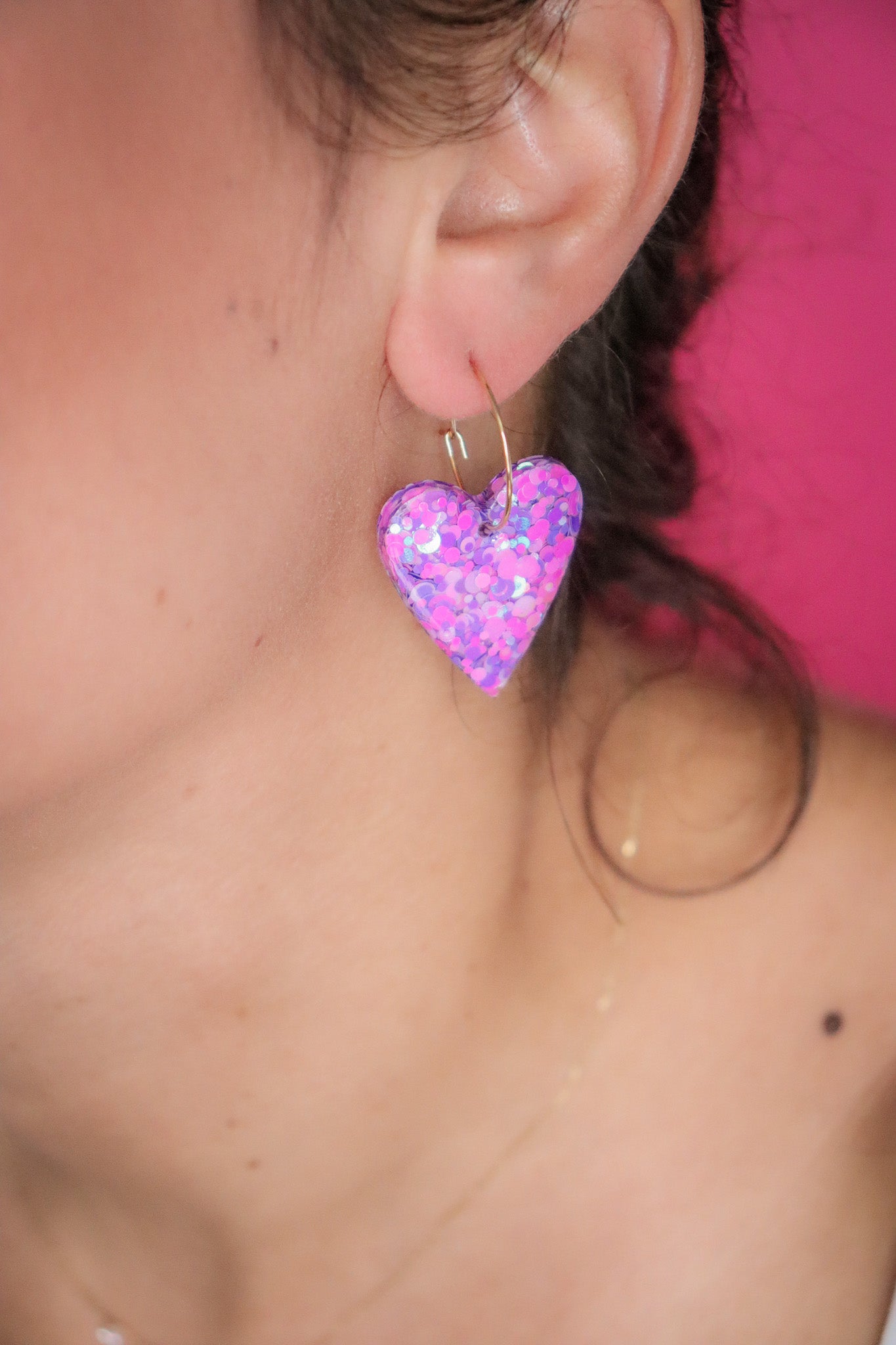 Boucles d'oreilles Mimi Confettis Violet