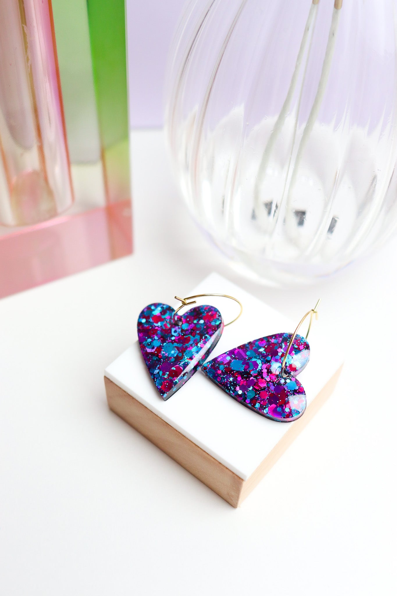 Boucles d'oreilles Mimi Bleu électrique