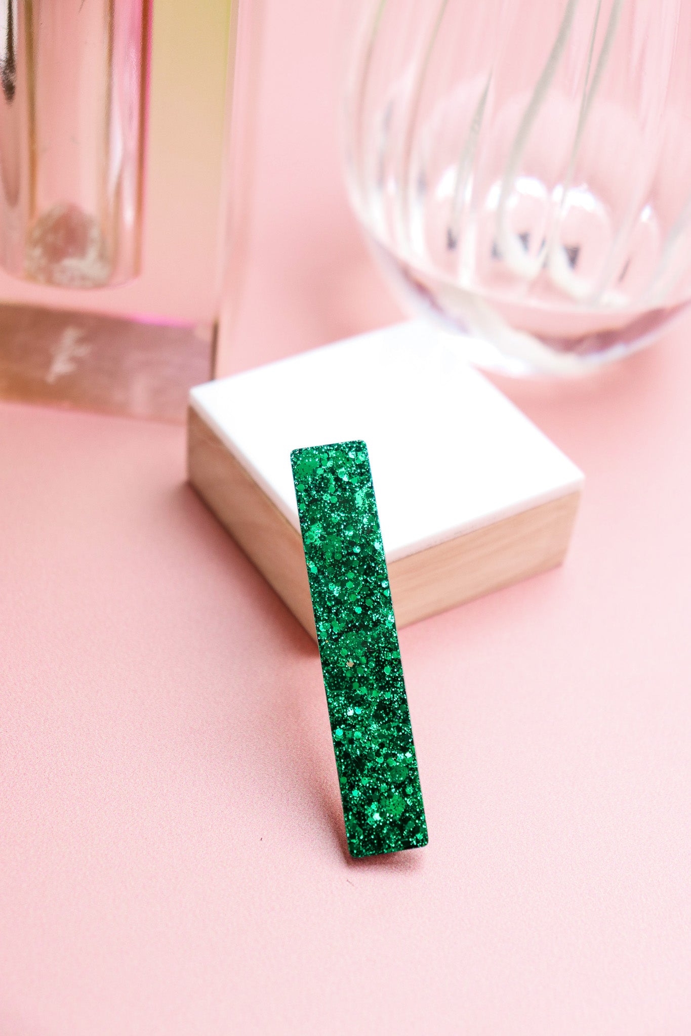 Barrette Paillettes vertes