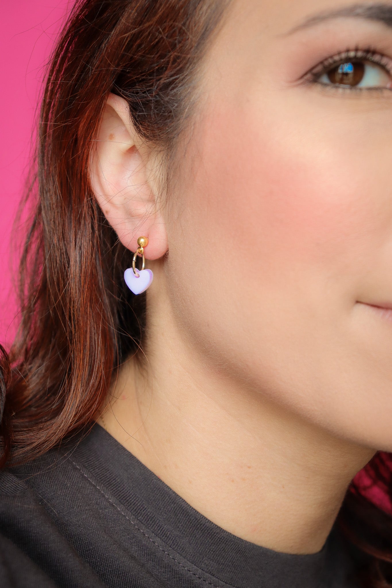 Boucles d'oreilles Lucie violet pastel