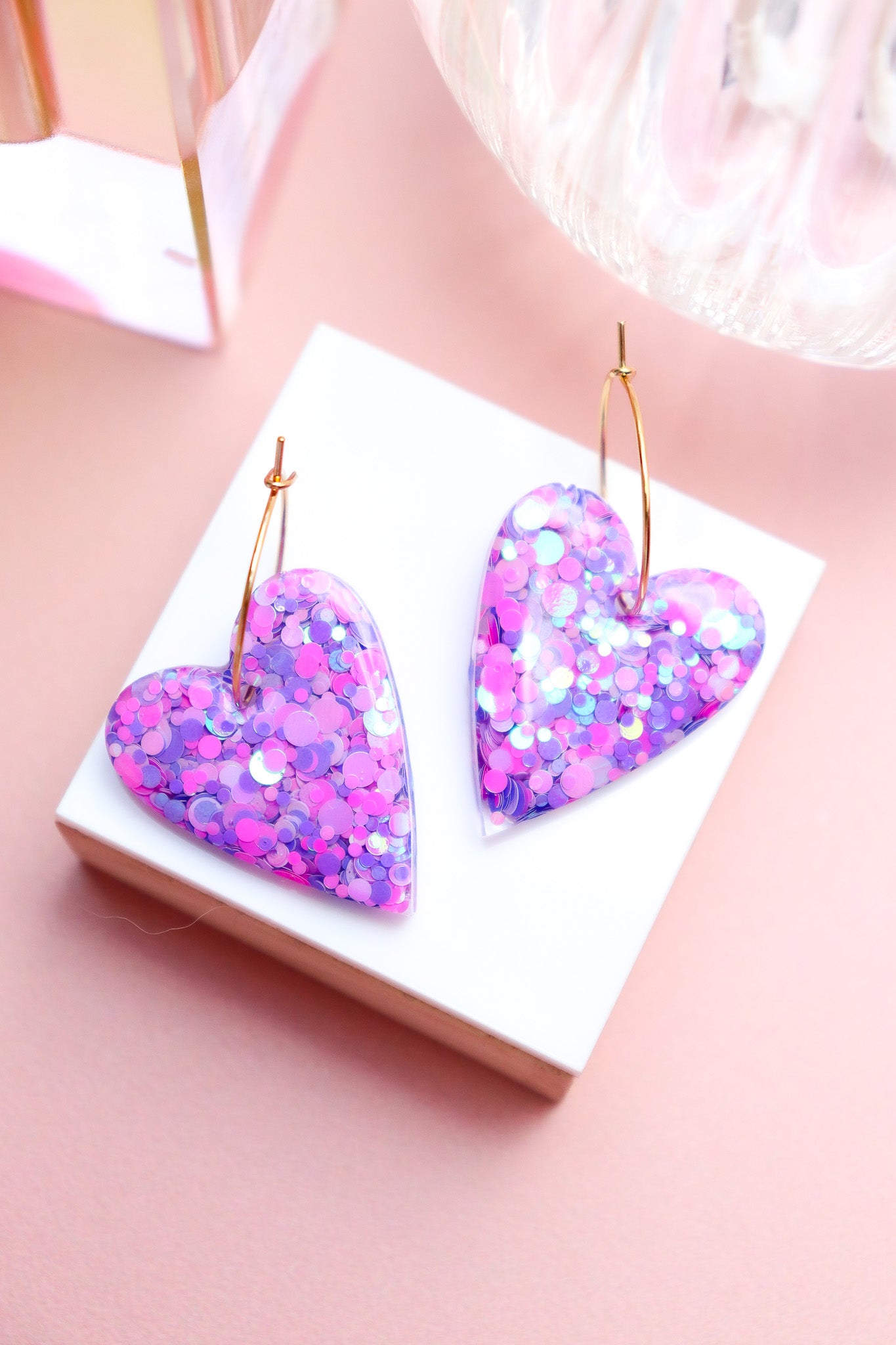 Boucles d'oreilles Mimi Confettis Violet