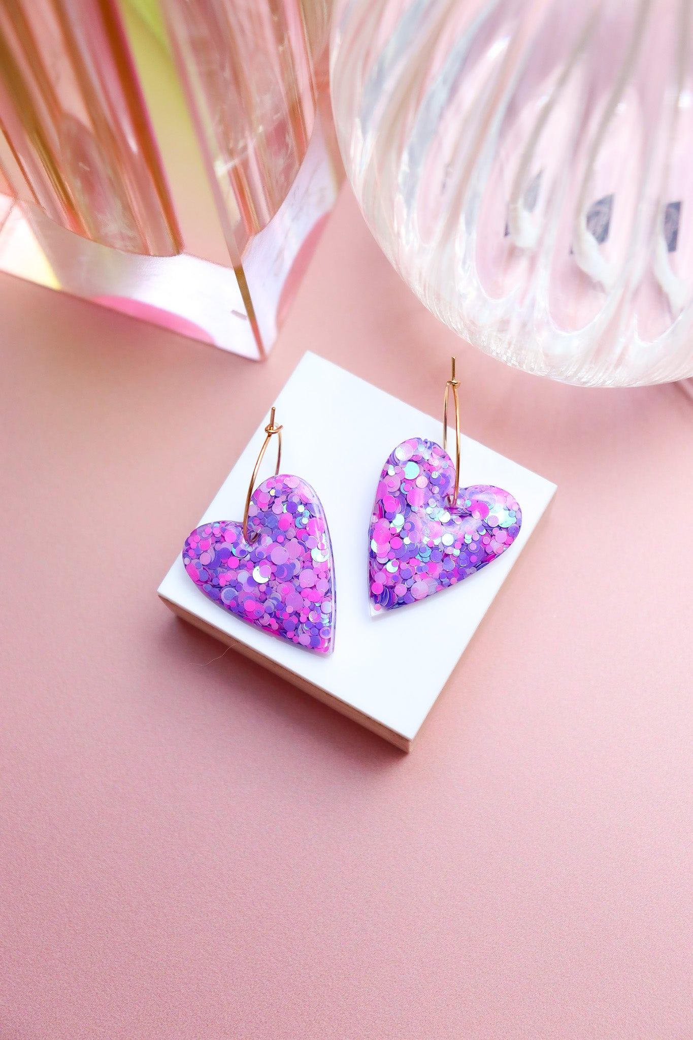 Boucles d'oreilles Mimi Confettis Violet