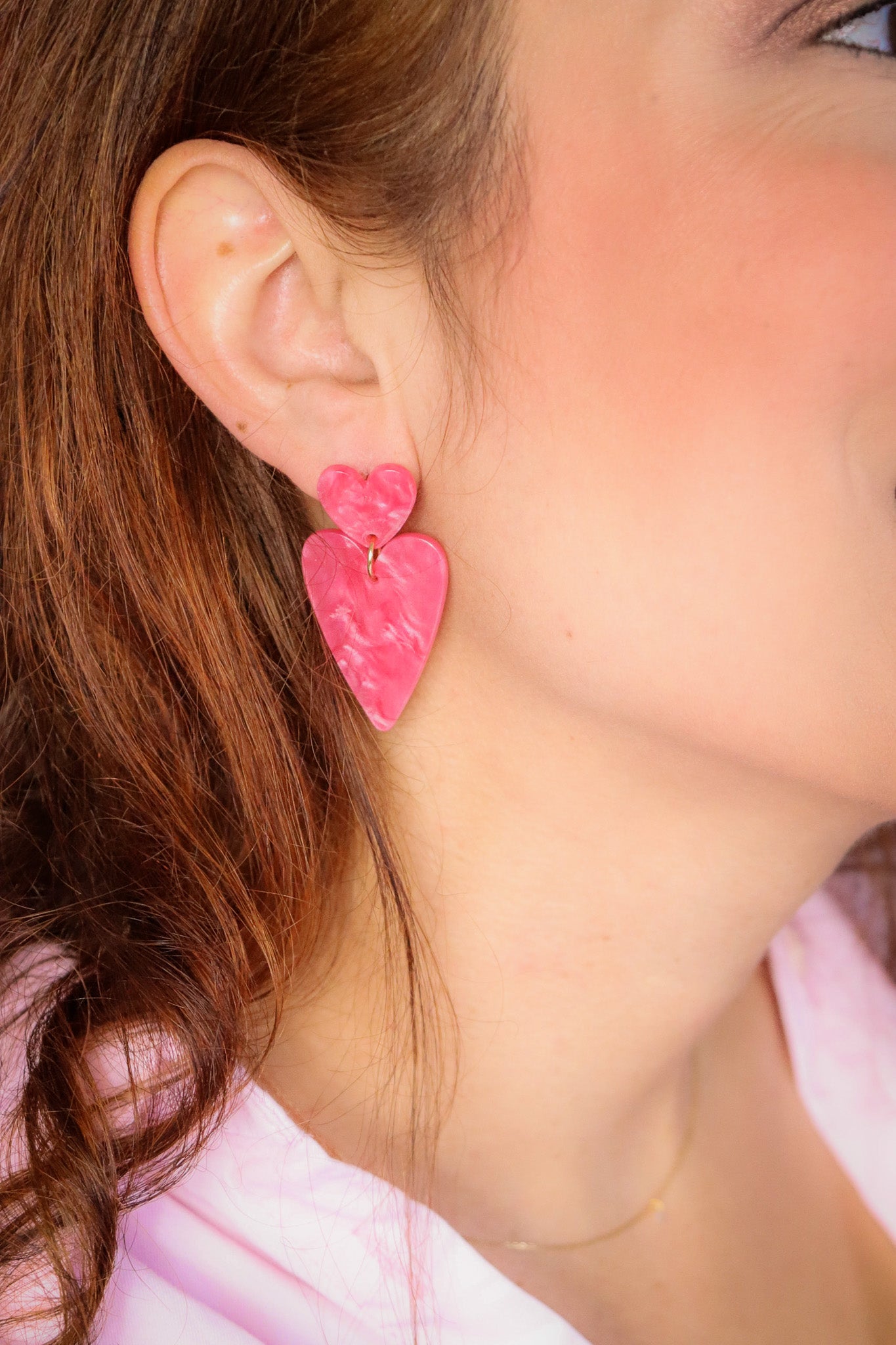 Boucles d'oreilles Alice corail nacré