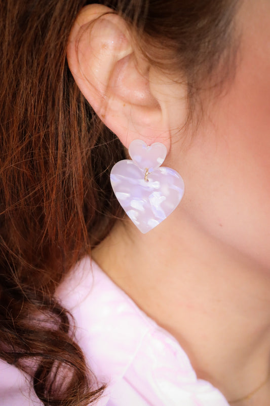 Boucles d'oreilles Augustine Violet nacré