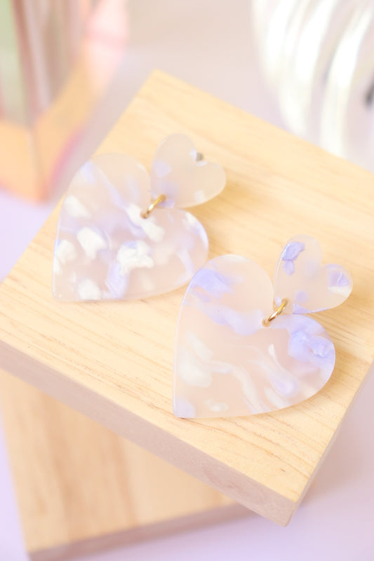 Boucles d'oreilles Augustine Violet nacré
