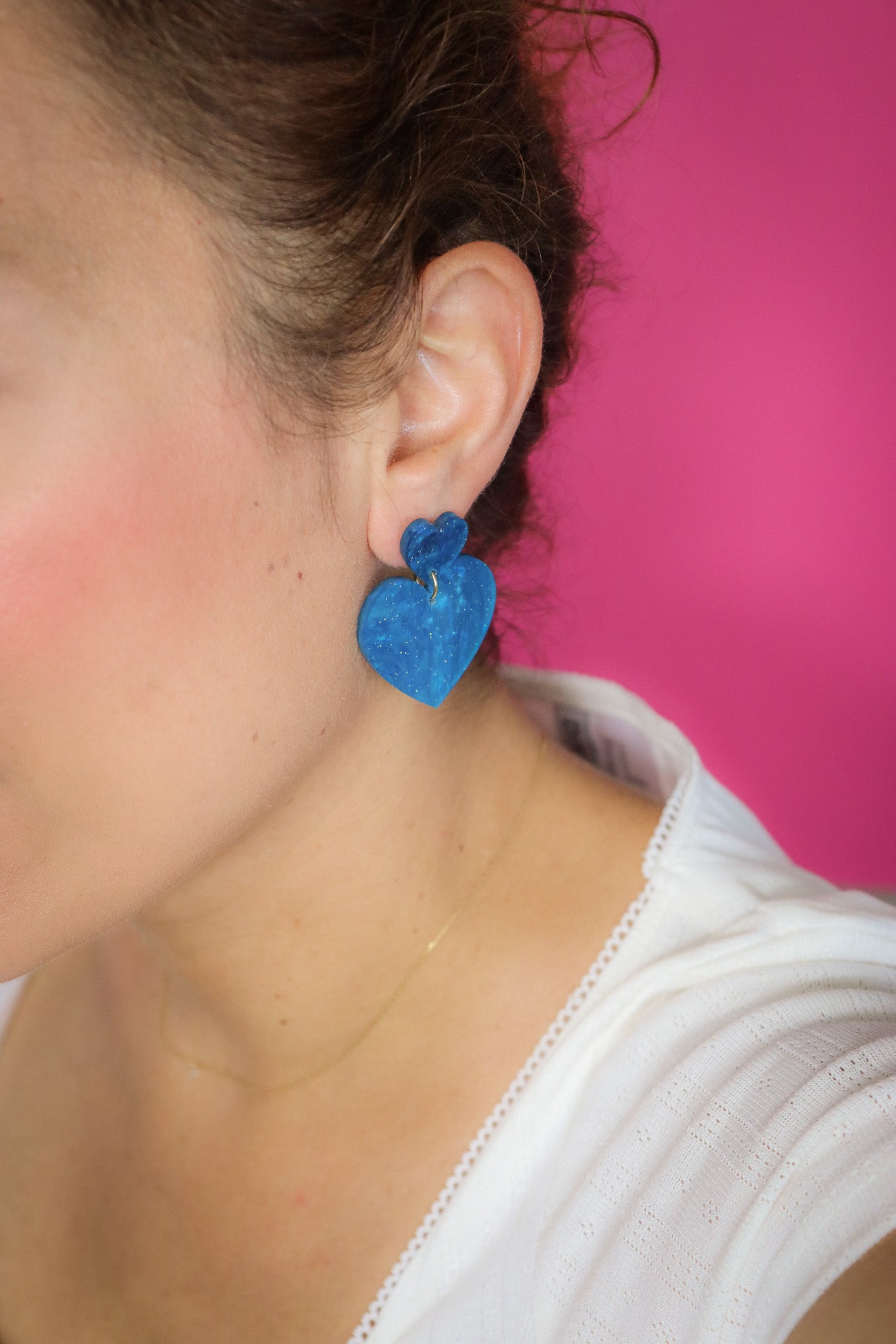 Boucles d'oreilles Augustine Nacré Bleu