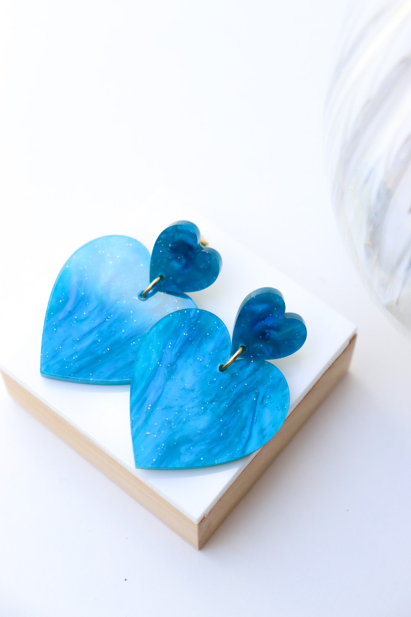 Boucles d'oreilles Augustine Nacré Bleu