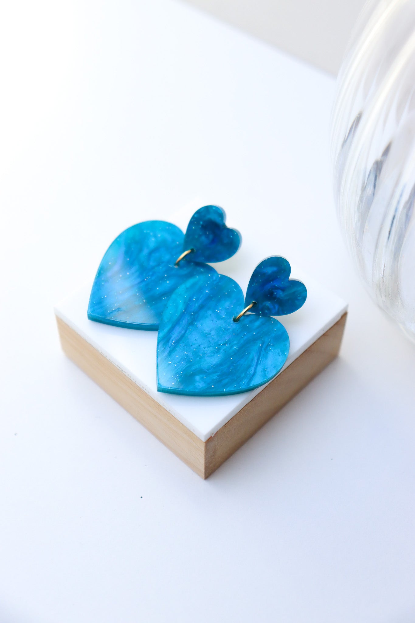 Boucles d'oreilles Augustine Nacré Bleu