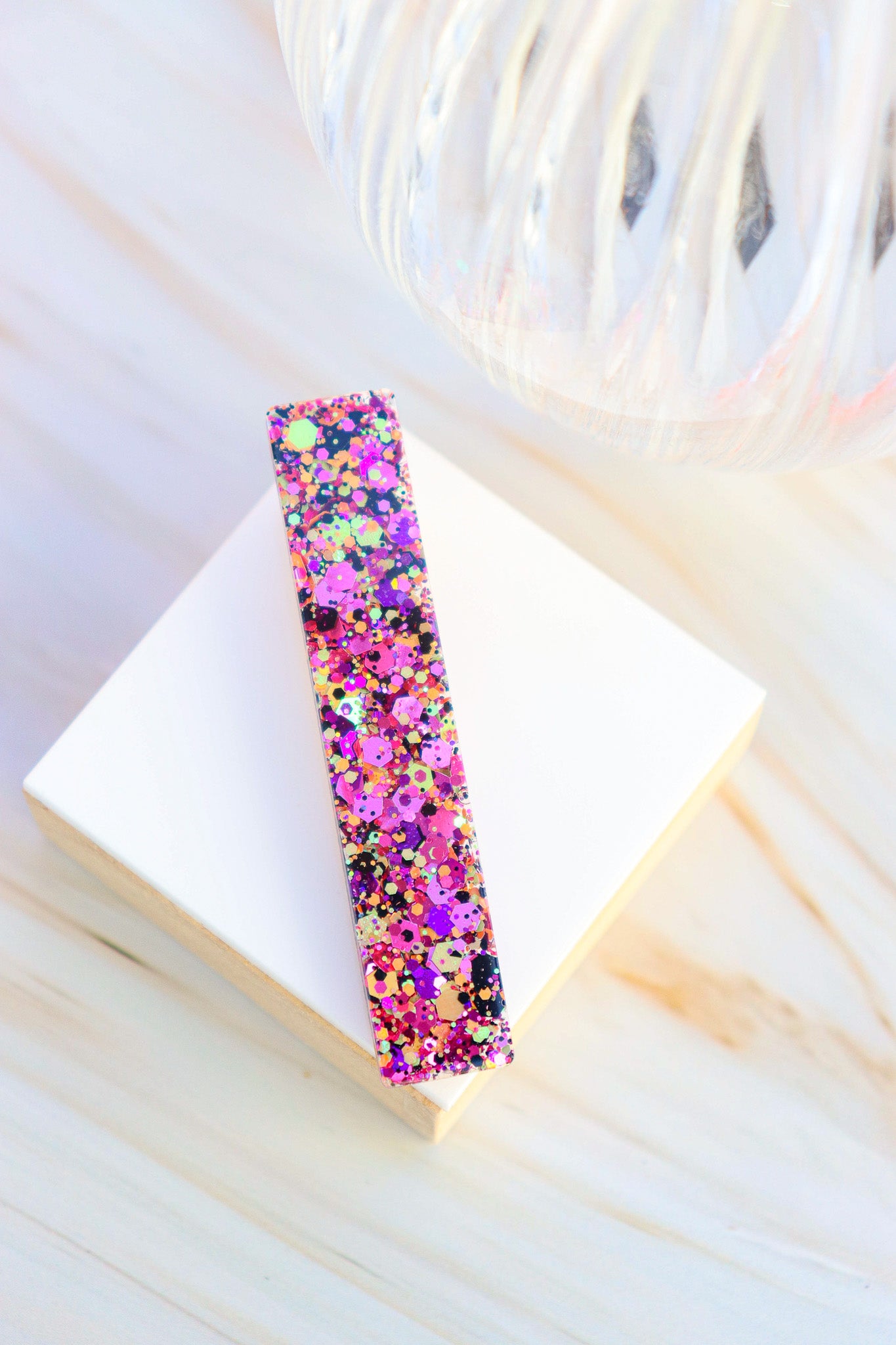 Barrette Paillettes Halloween Rose