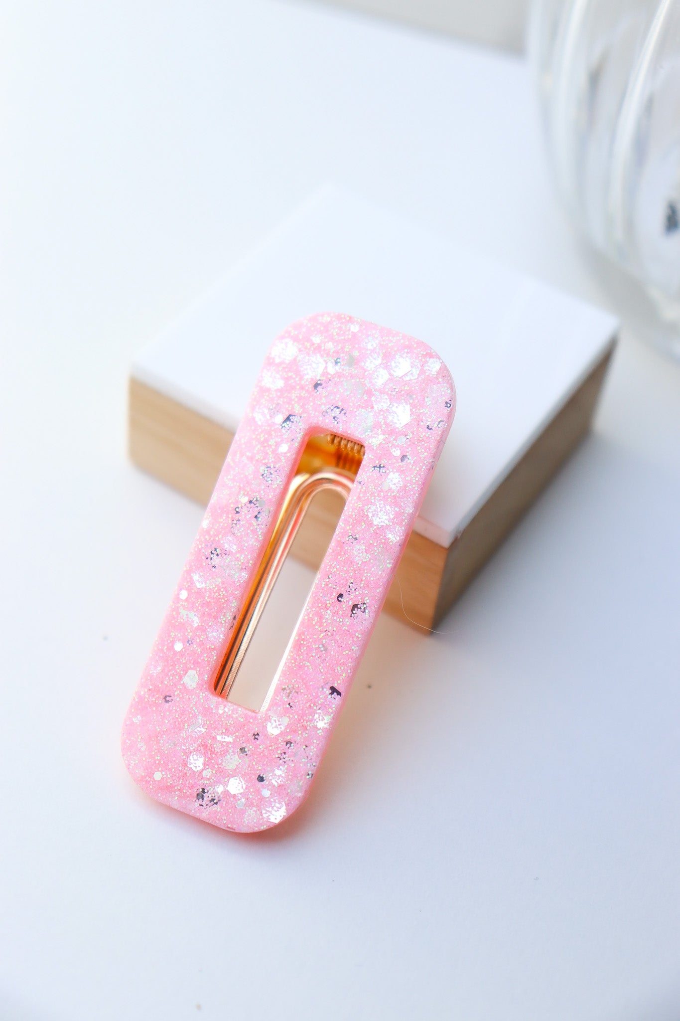 Barrette Rose Holographique