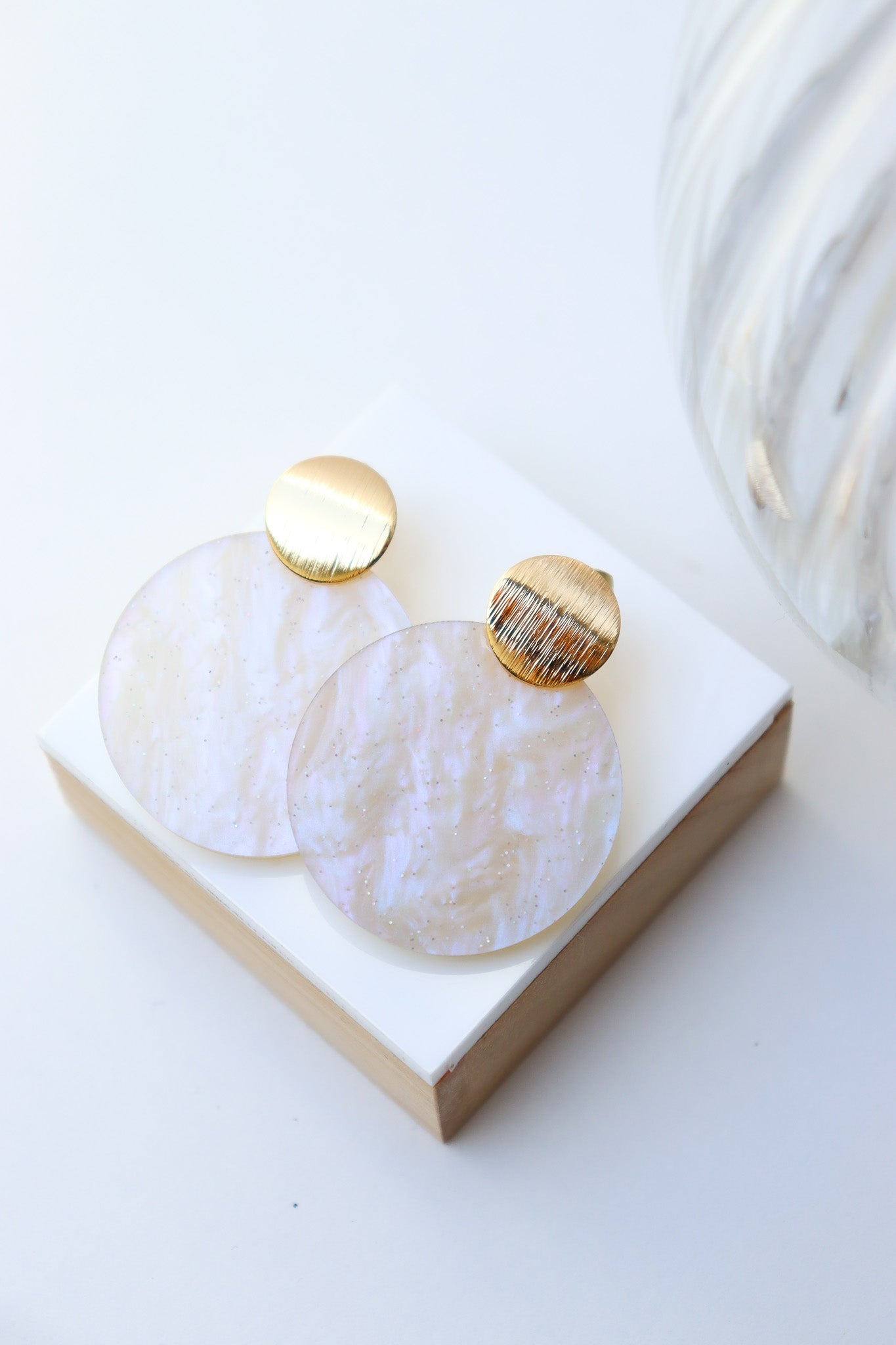 Boucles d'oreilles Béa Nacré Blanc