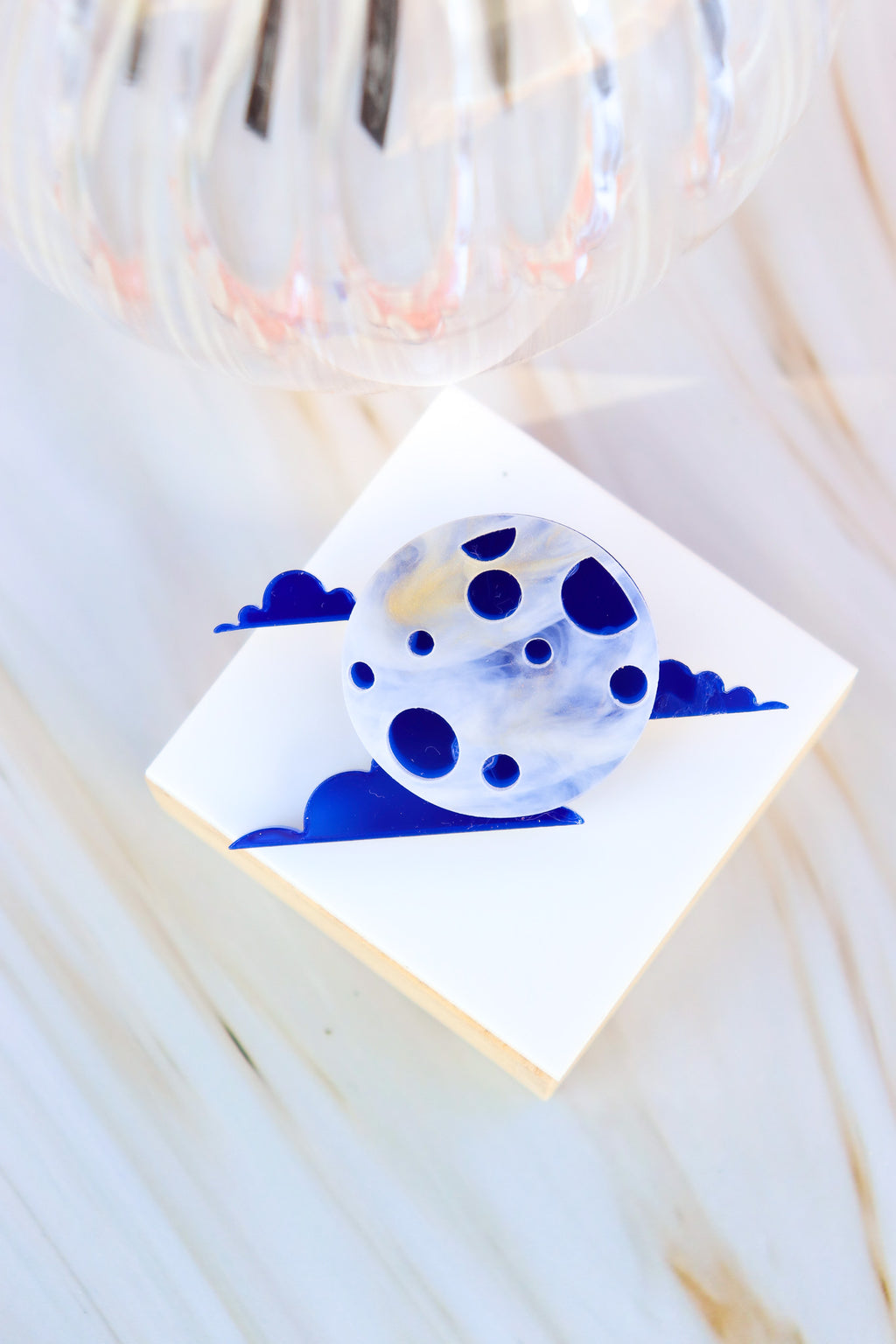 Broche Lune et nuages