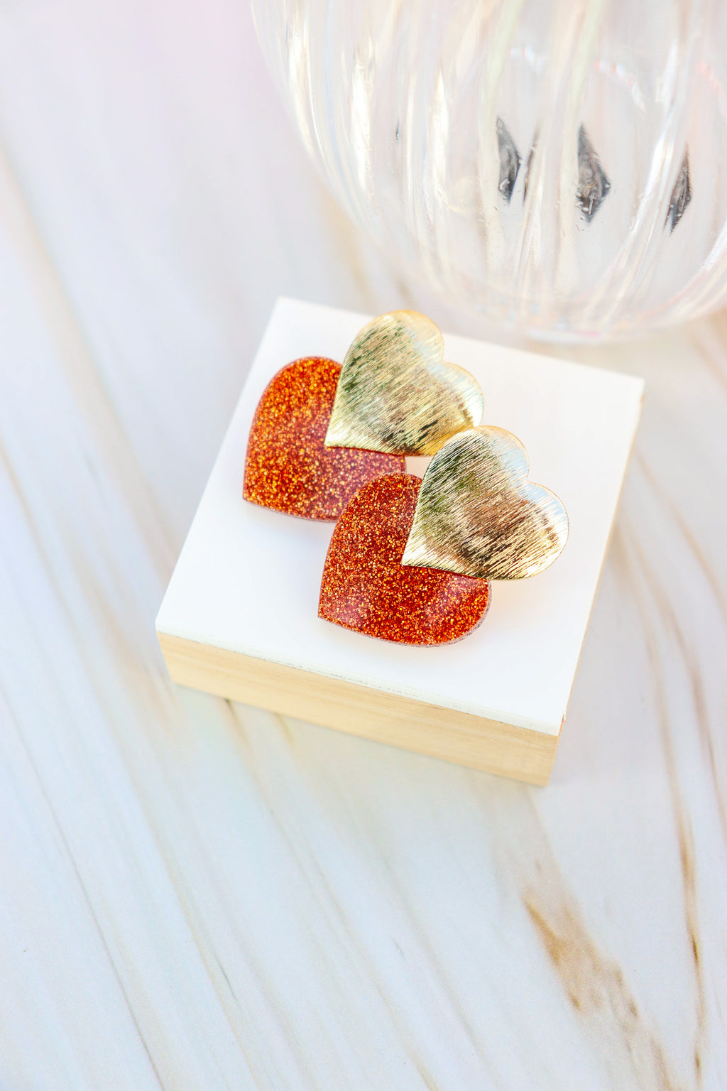 Boucles d'oreilles Caroline Paillettes Citrouille