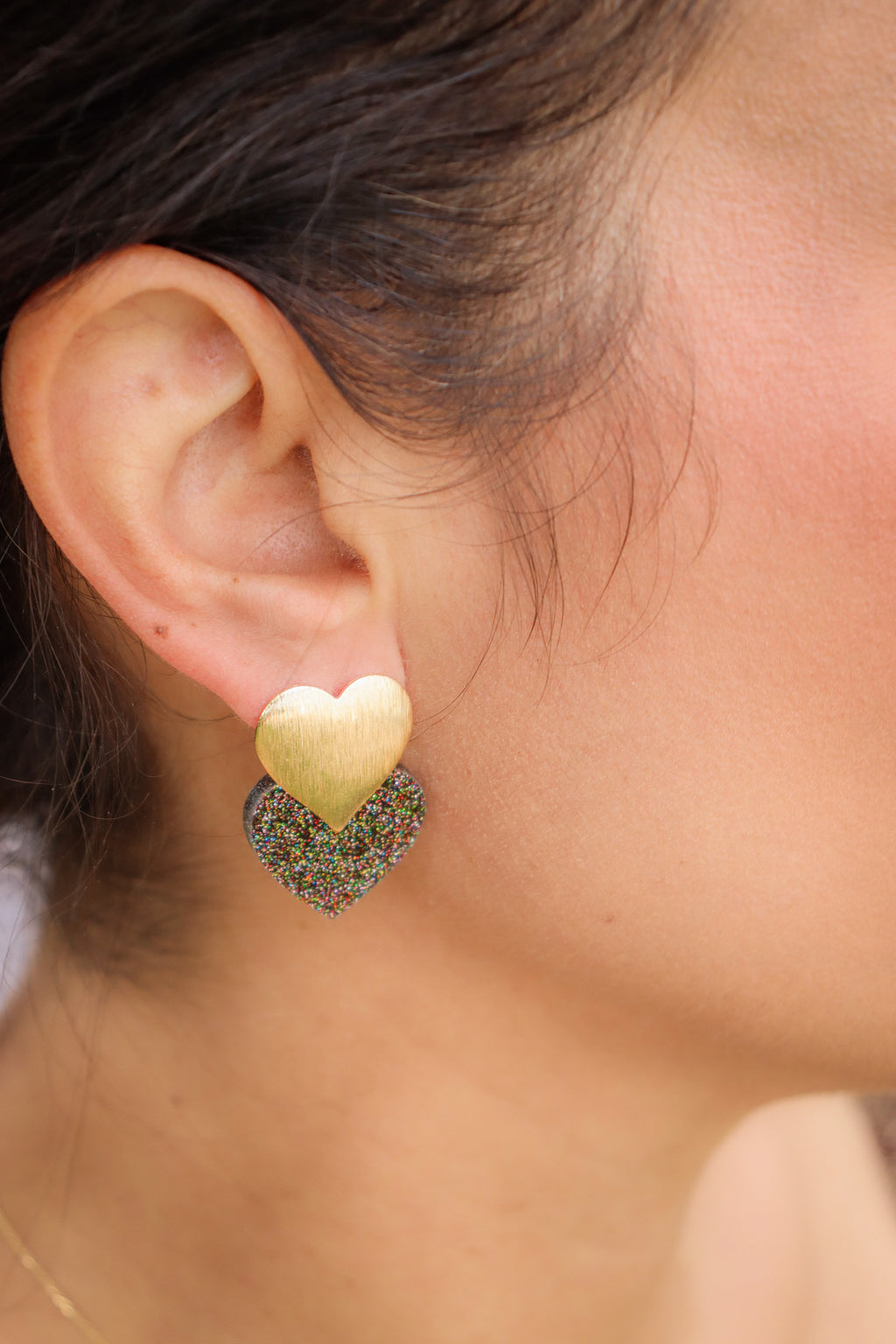 Boucles d'oreilles Caroline Paillettes Dark Brown