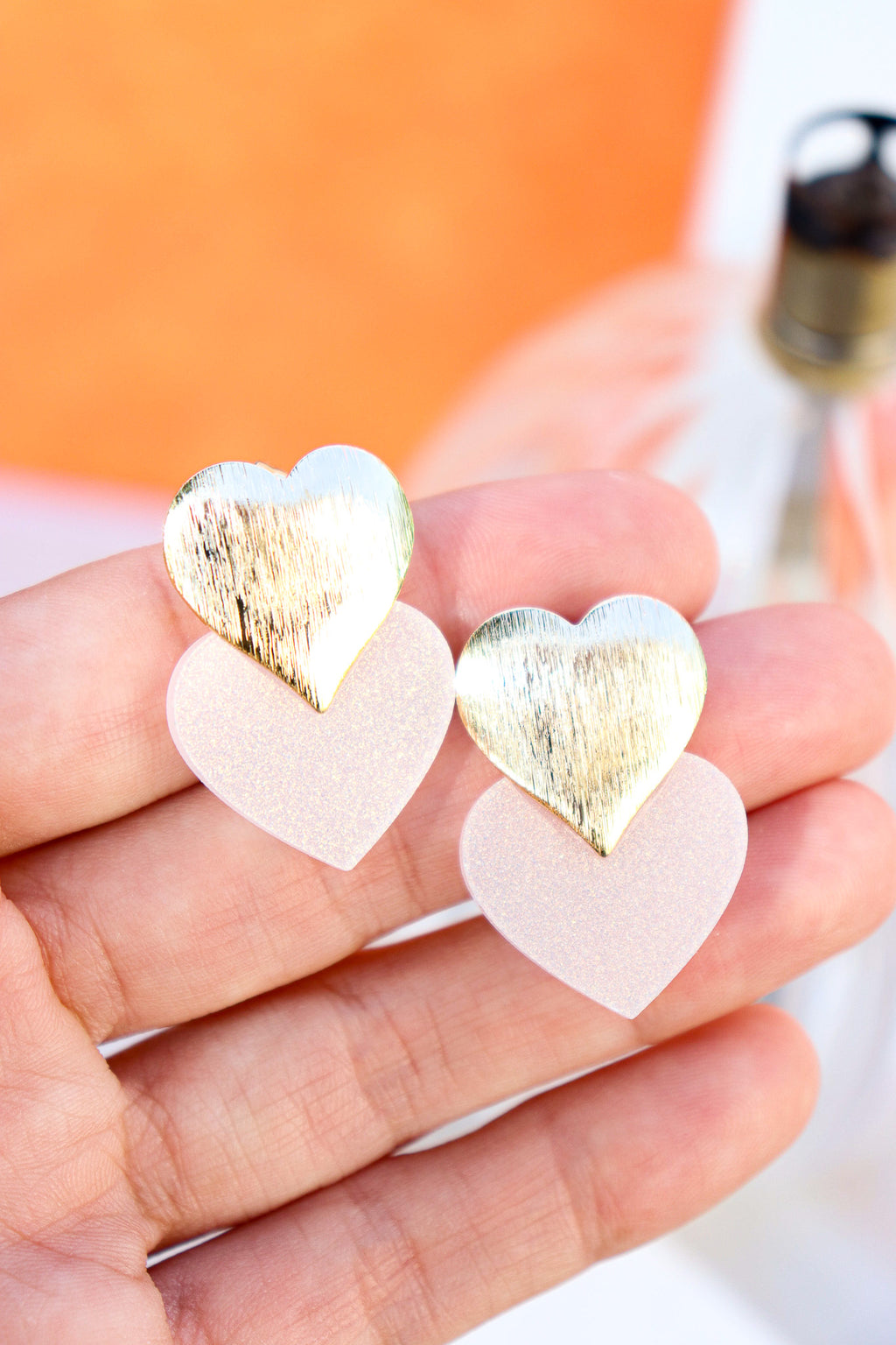 Boucles d'oreilles Caroline Blanc paillettes nacrées