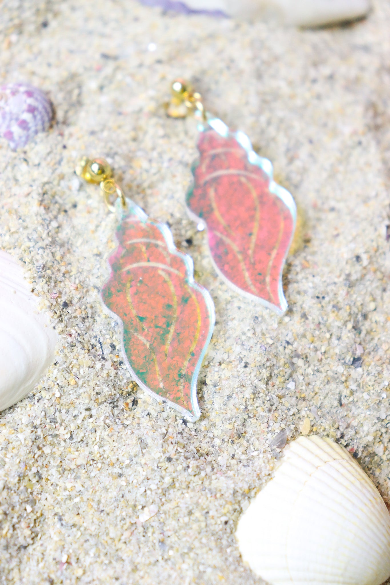 Boucles d'oreilles Coquillage Holographique