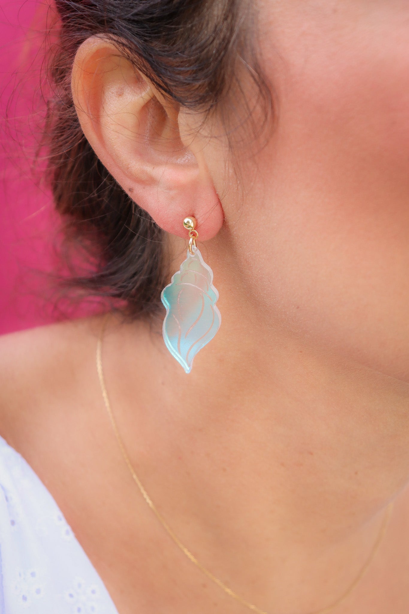 Boucles d'oreilles Coquillage Holographique