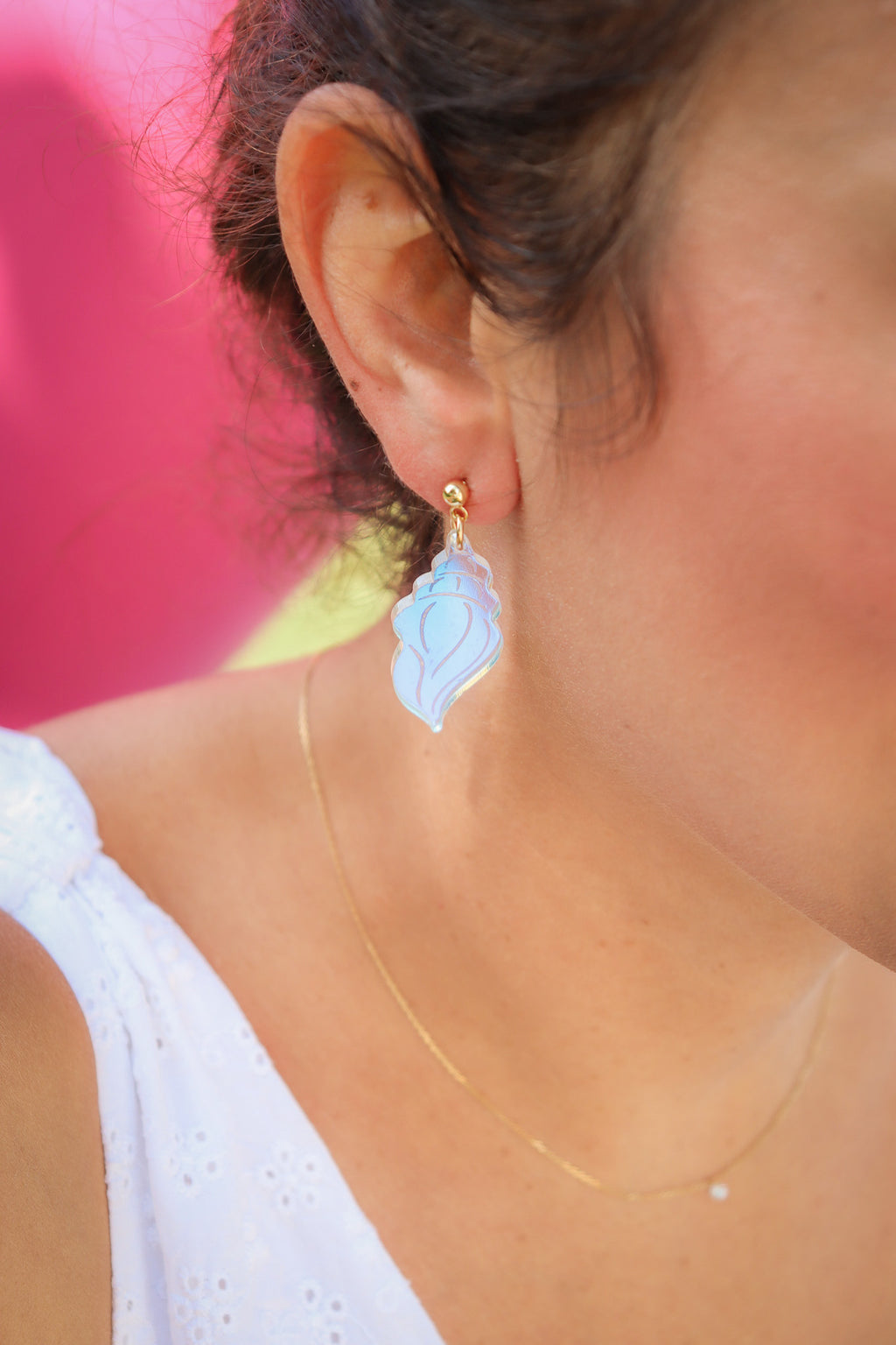 Boucles d'oreilles Coquillage Holographique