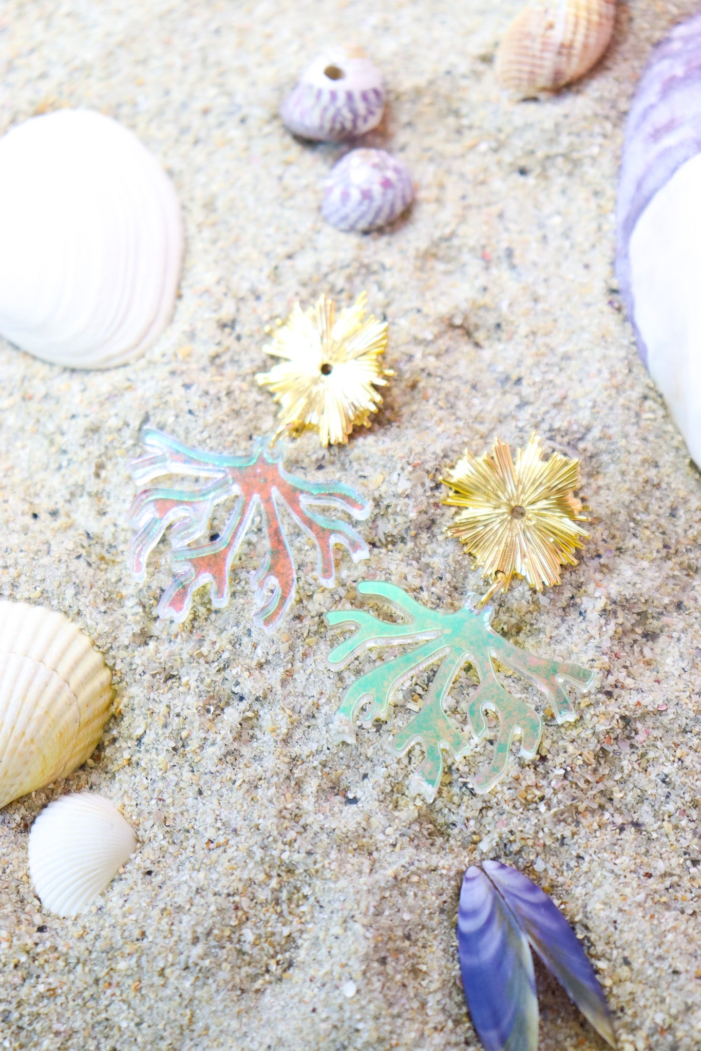 Boucles d'oreilles Corail Holographique