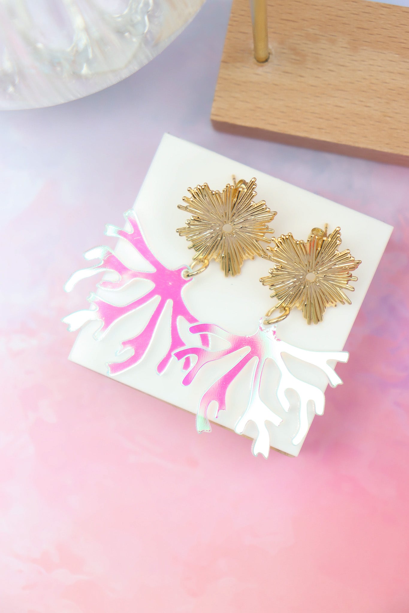 Boucles d'oreilles Corail Holographique