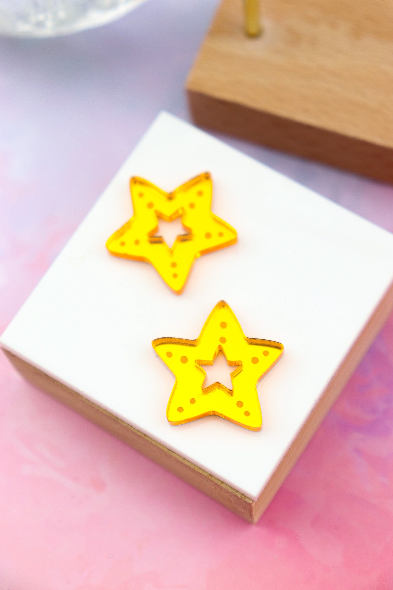 Créoles Star Miroir Orange