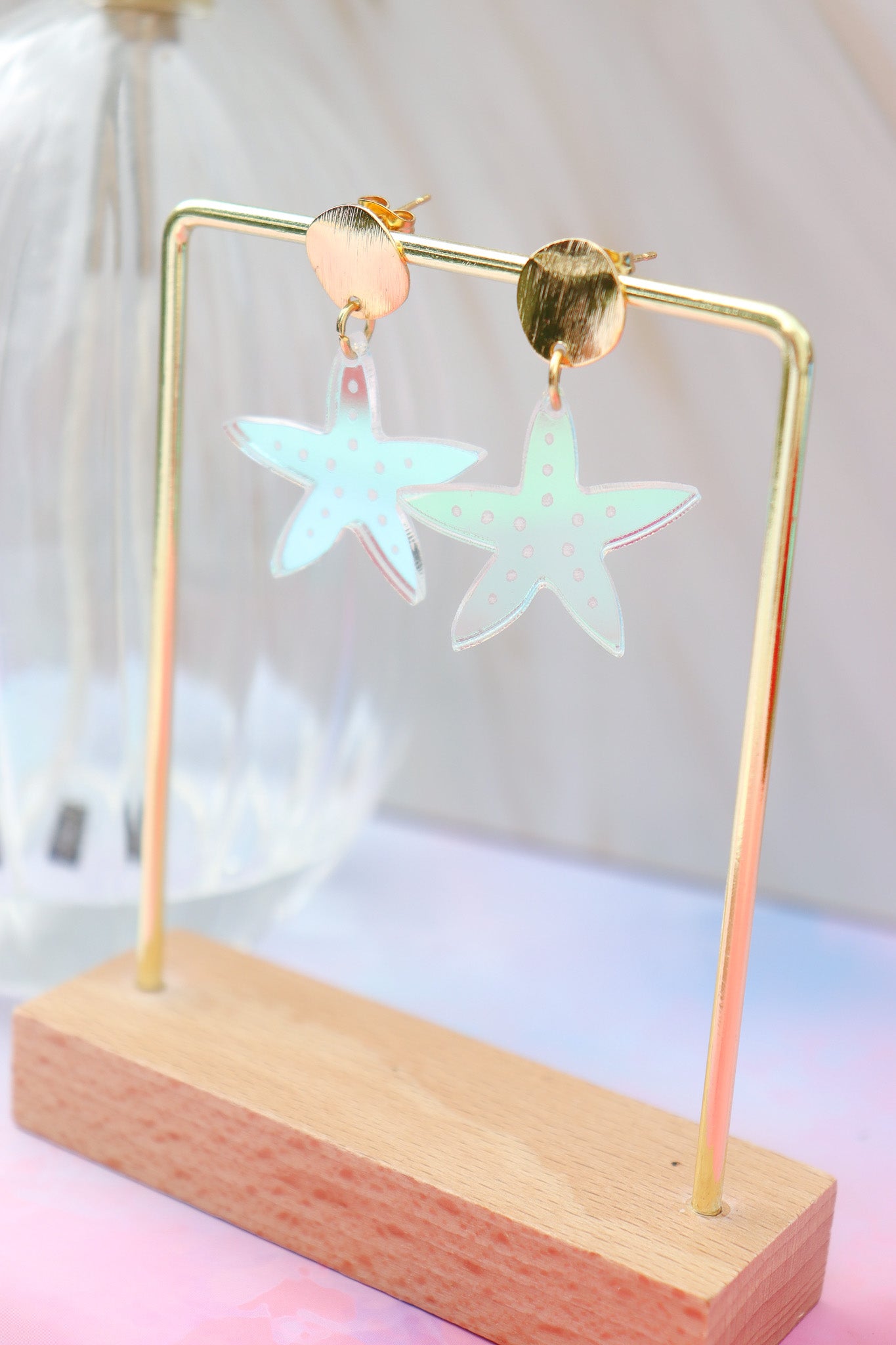 Boucles d'oreilles Etoile de mer Holographique