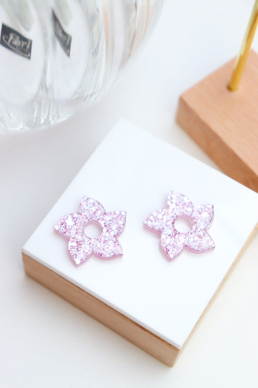 Créoles Flora Paillettes Lilas