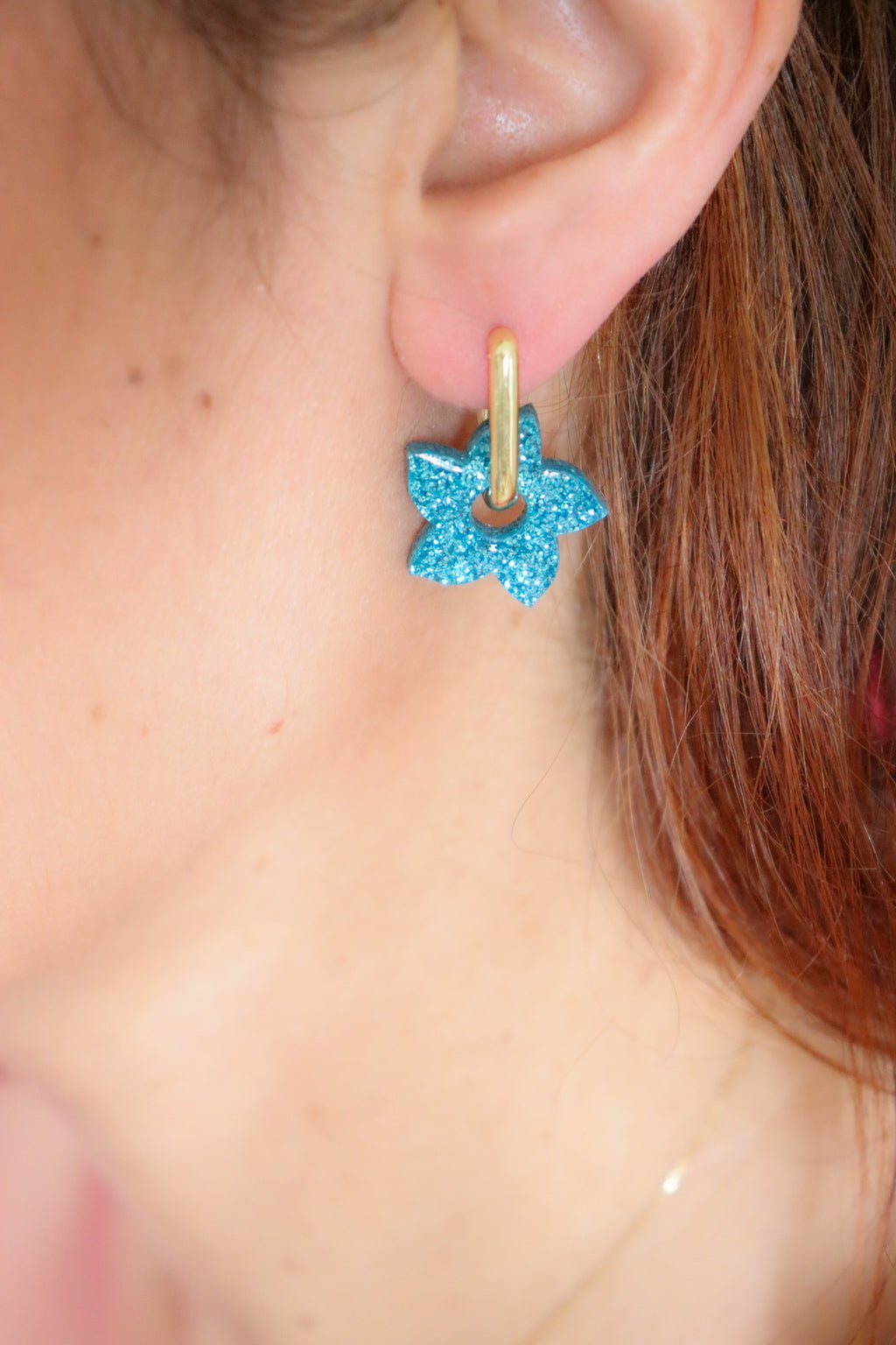 Créoles Flora Paillettes Bleues